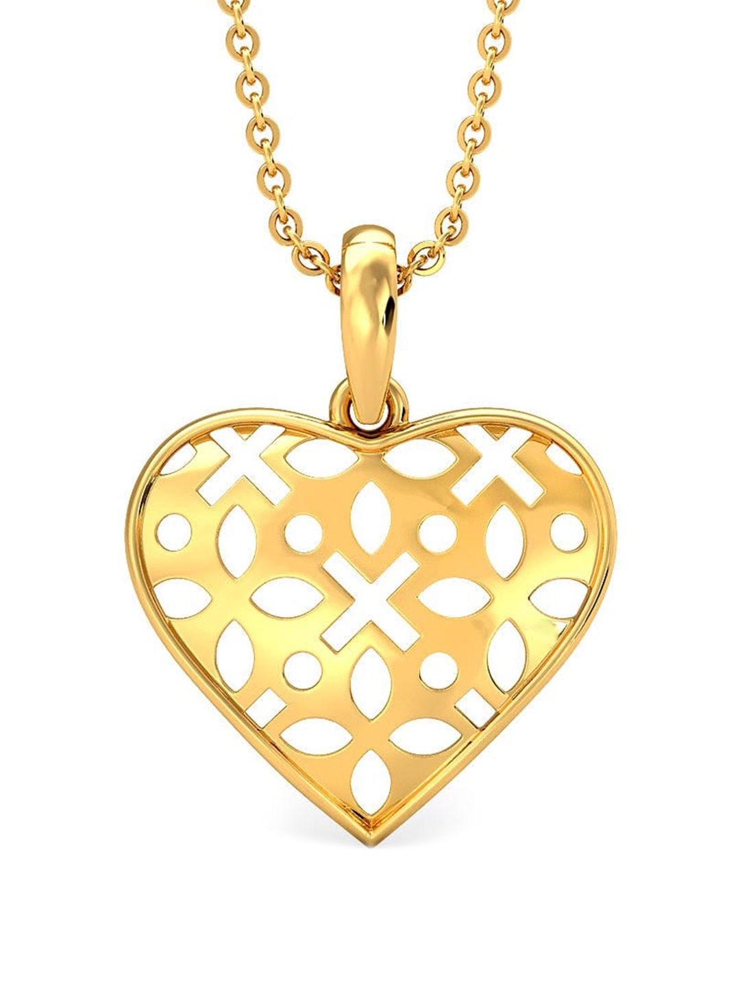 

CANDERE A KALYAN JEWELLERS COMPANY 14KT (585) BIS Hallmark Gold Pendant-1.11gm