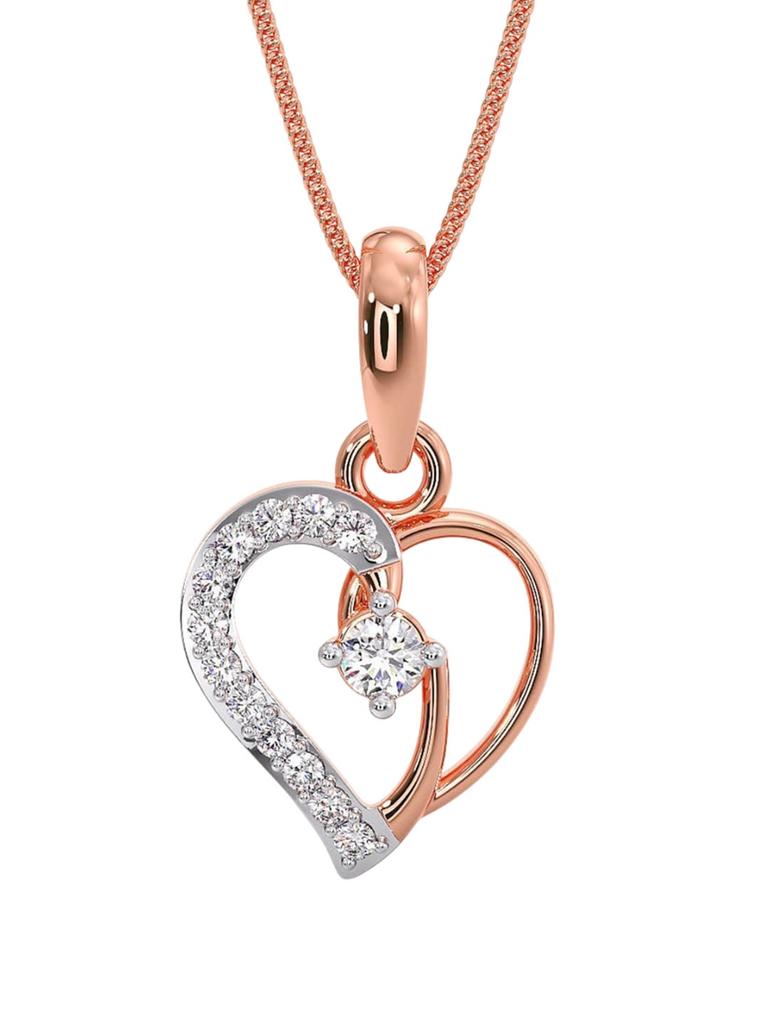 

CANDERE A KALYAN JEWELLERS COMPANY BIS Hallmark 18KT Rose Gold Pendant-0.69gm