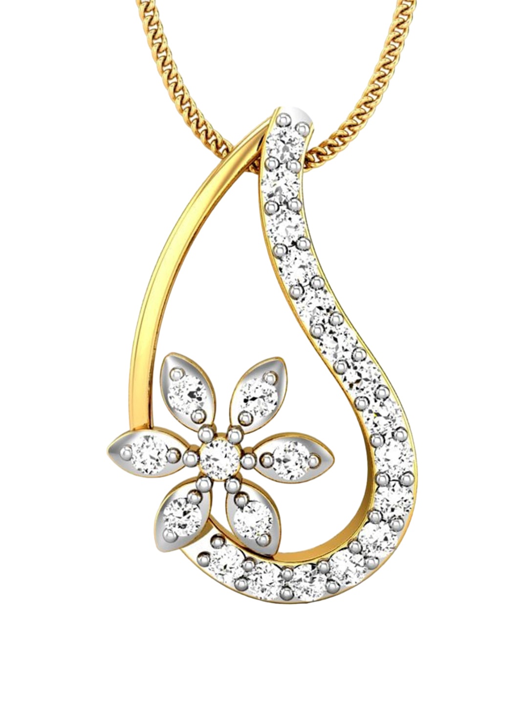 

CANDERE A KALYAN JEWELLERS COMPANY 22KT (916) BIS Hallmark CZ Studded Gold Pendant-1.82gm