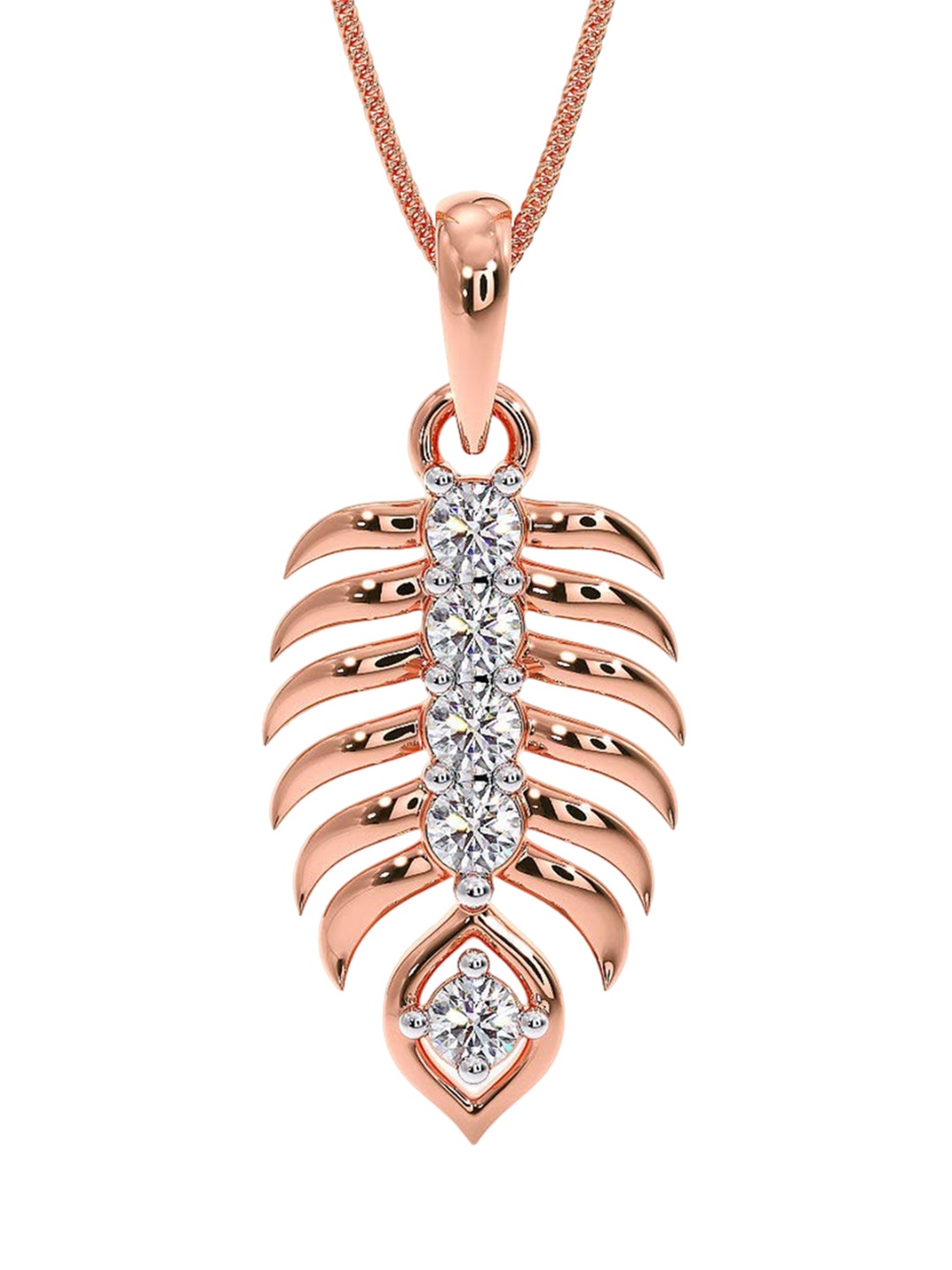 

CANDERE A KALYAN JEWELLERS COMPANY 14KT (750) BIS Hallmark Rose Gold Pendant-0.85gm