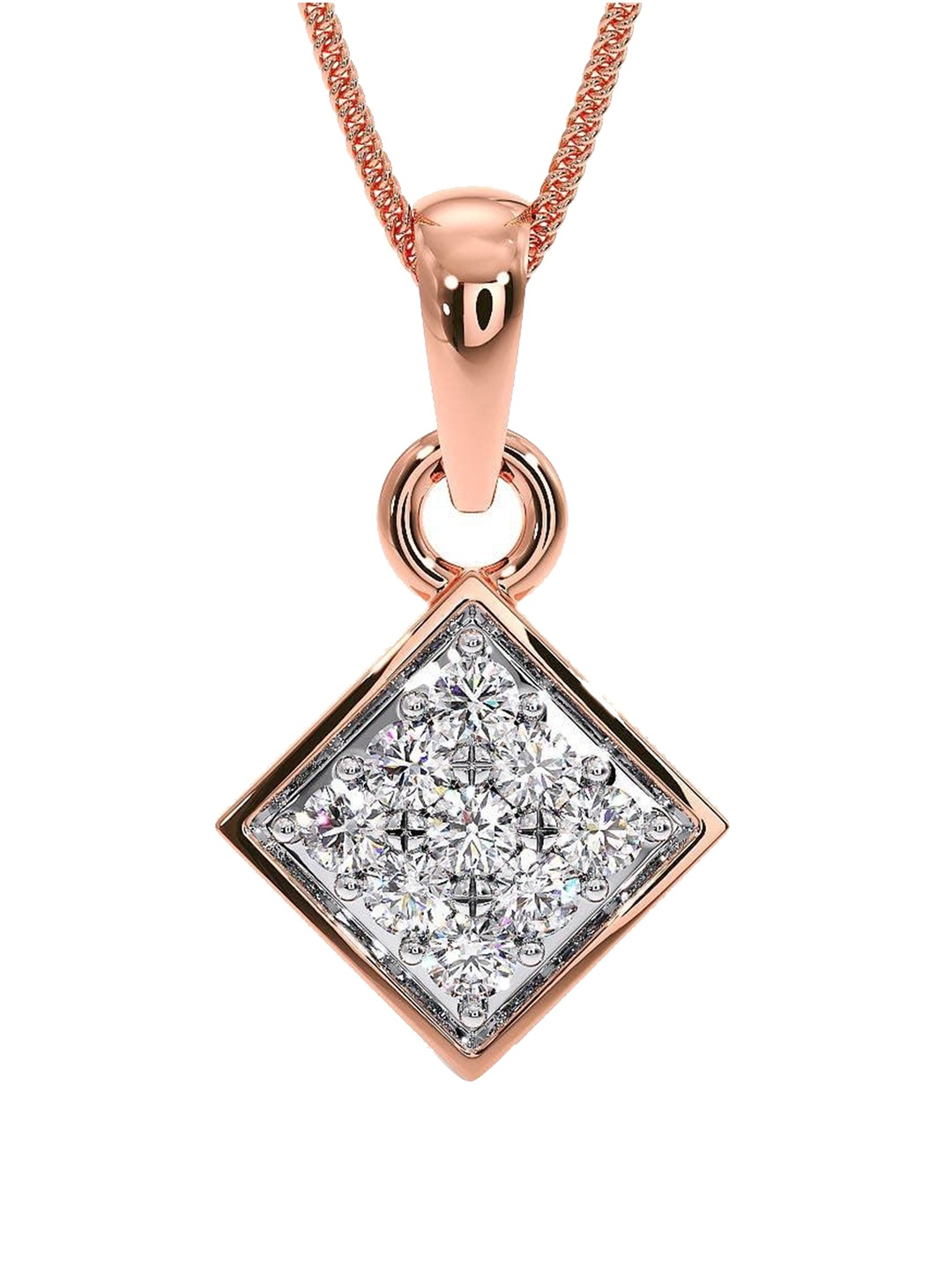 

CANDERE A KALYAN JEWELLERS COMPANY 18KT (750) CZ Studded Rose Gold Pendant-0.6gm