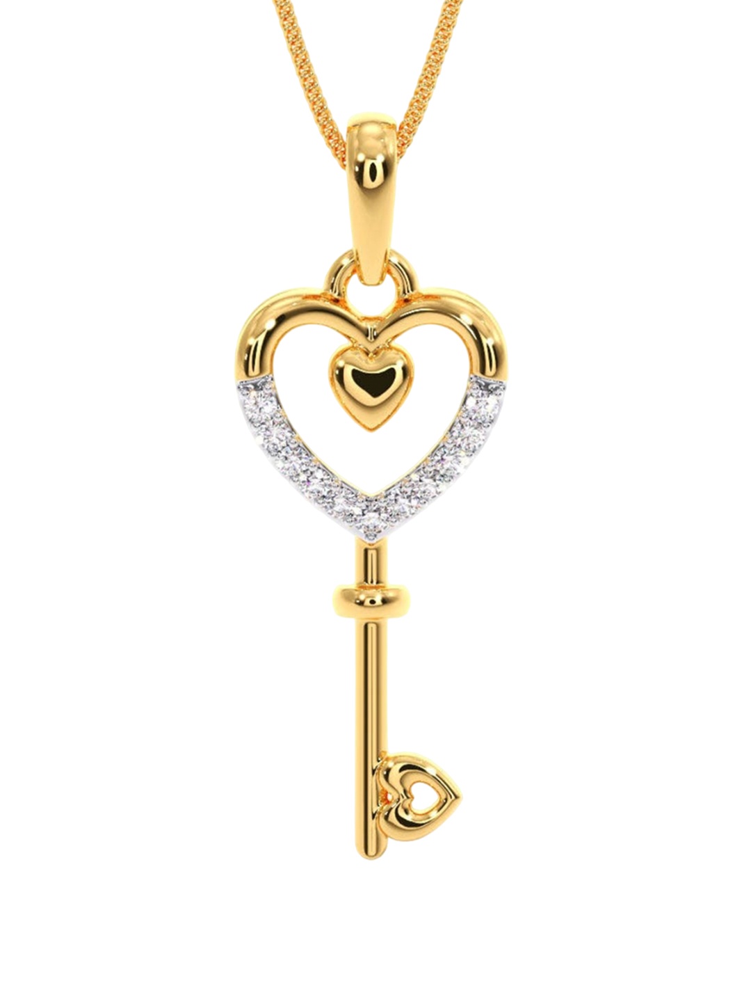 

CANDERE A KALYAN JEWELLERS COMPANY BIS Hallmark 18KT Gold Pendant-0.85gm