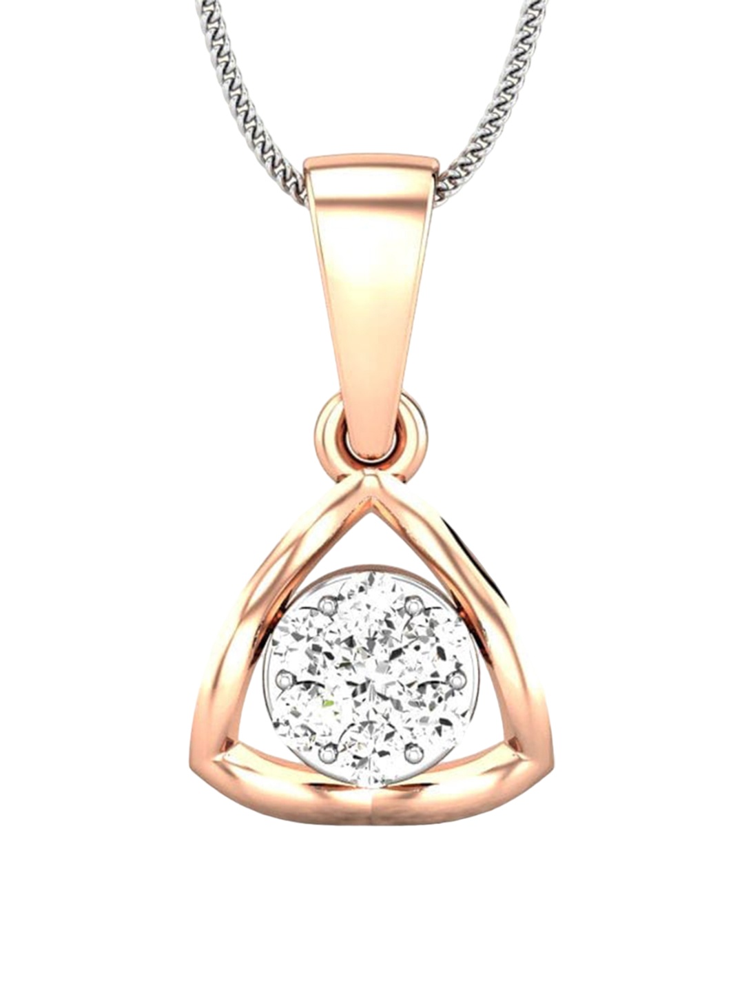 

CANDERE A KALYAN JEWELLERS COMPANY BIS Hallmark 14KT (585) Rose Gold Diamond Pendant0.88gm