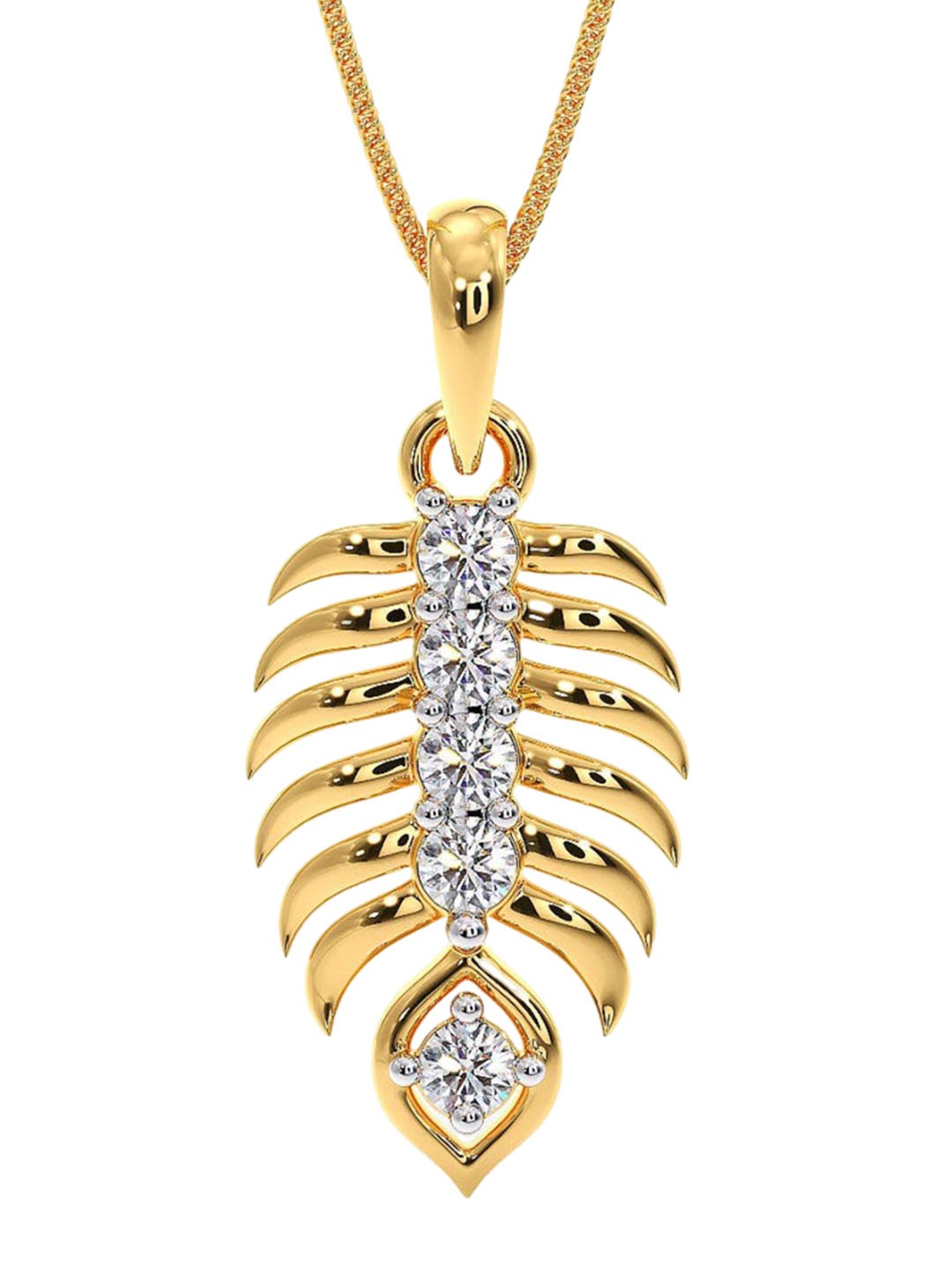 

CANDERE A KALYAN JEWELLERS COMPANY 18KT (750) Cubic Zirconia Studded Gold Pendant-1.0 gm
