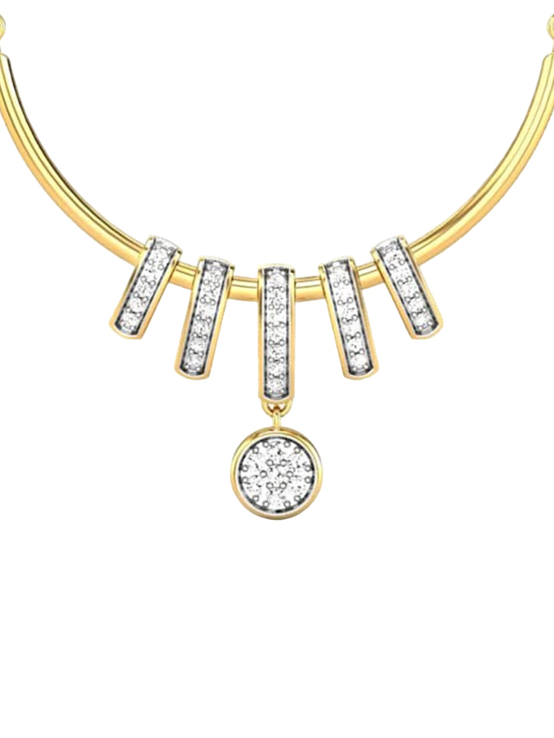 

CANDERE A KALYAN JEWELLERS COMPANY 14KT (585) BIS Hallmark CZ Studded Gold Pendant-2.55 gm
