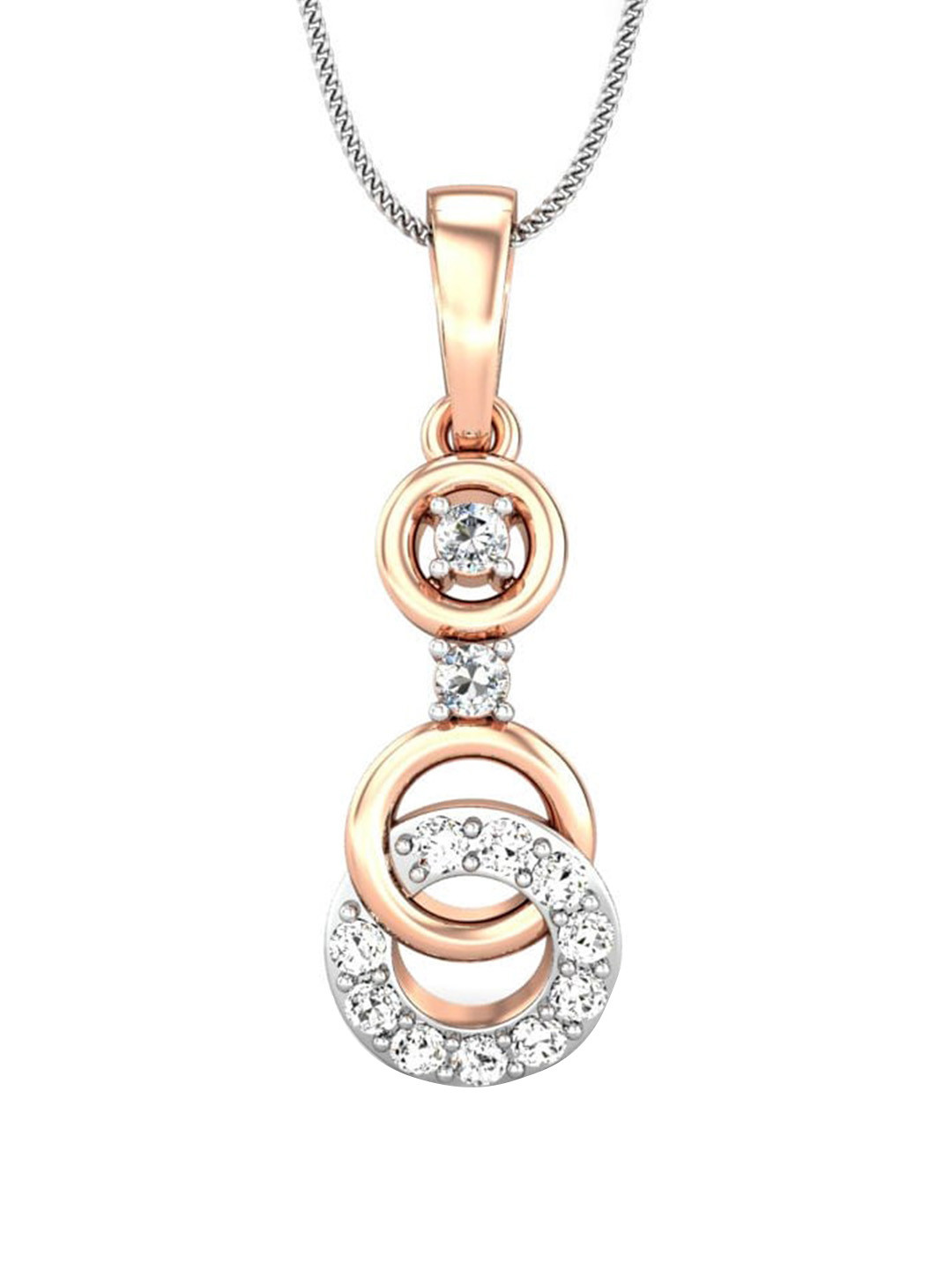 

CANDERE A KALYAN JEWELLERS COMPANY BIS Hallmark 18KT Rose Gold Diamond Pendant-0.95gm
