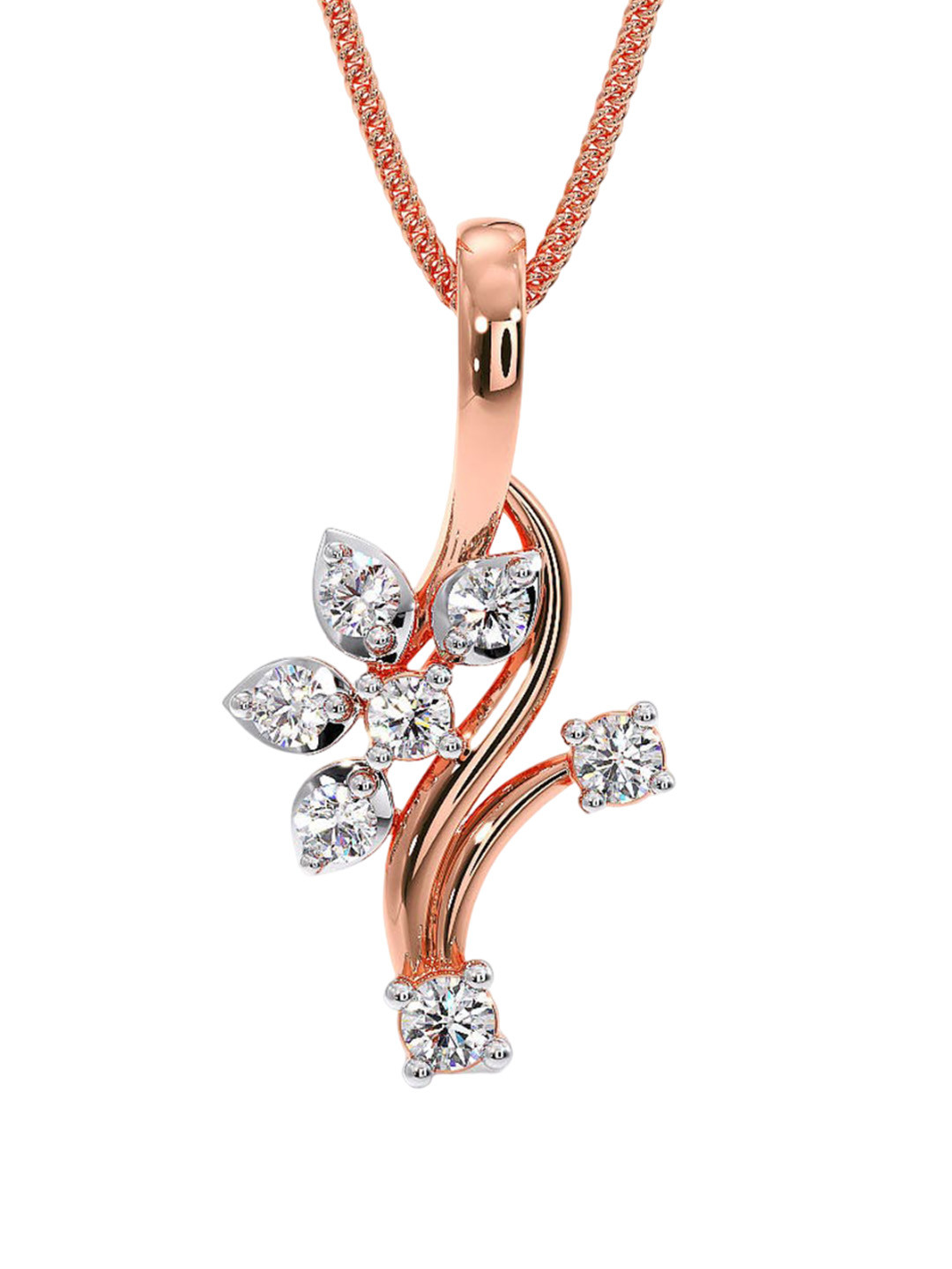 

CANDERE A KALYAN JEWELLERS COMPANY 18KT (750) CZ Studded Rose Gold Pendant-0.53 gm
