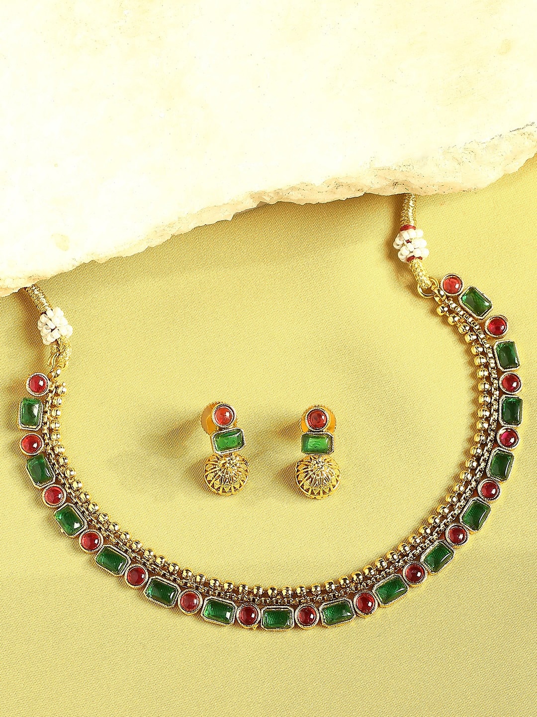 

OOMPH Stone Studded Jewellery Set, Gold