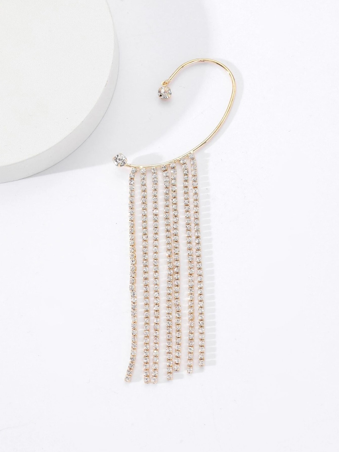 

OOMPH Crystal Studded Ear Cuff Earring, Silver