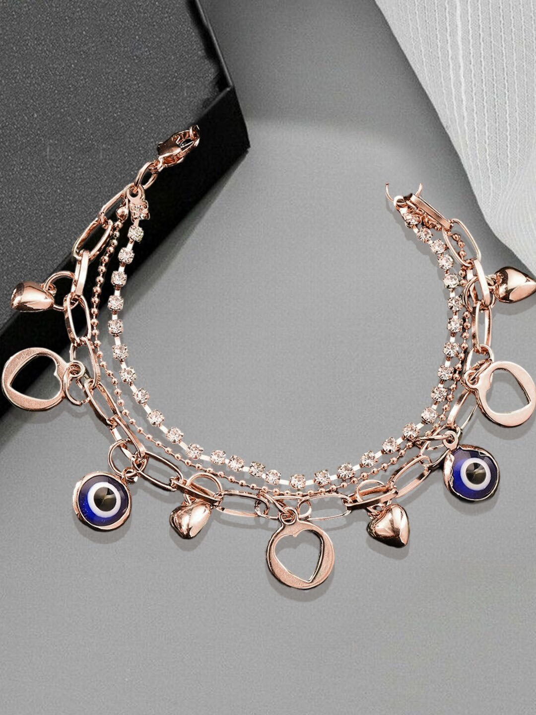 

OOMPH Artificial Stones Charm Bracelet, Gold