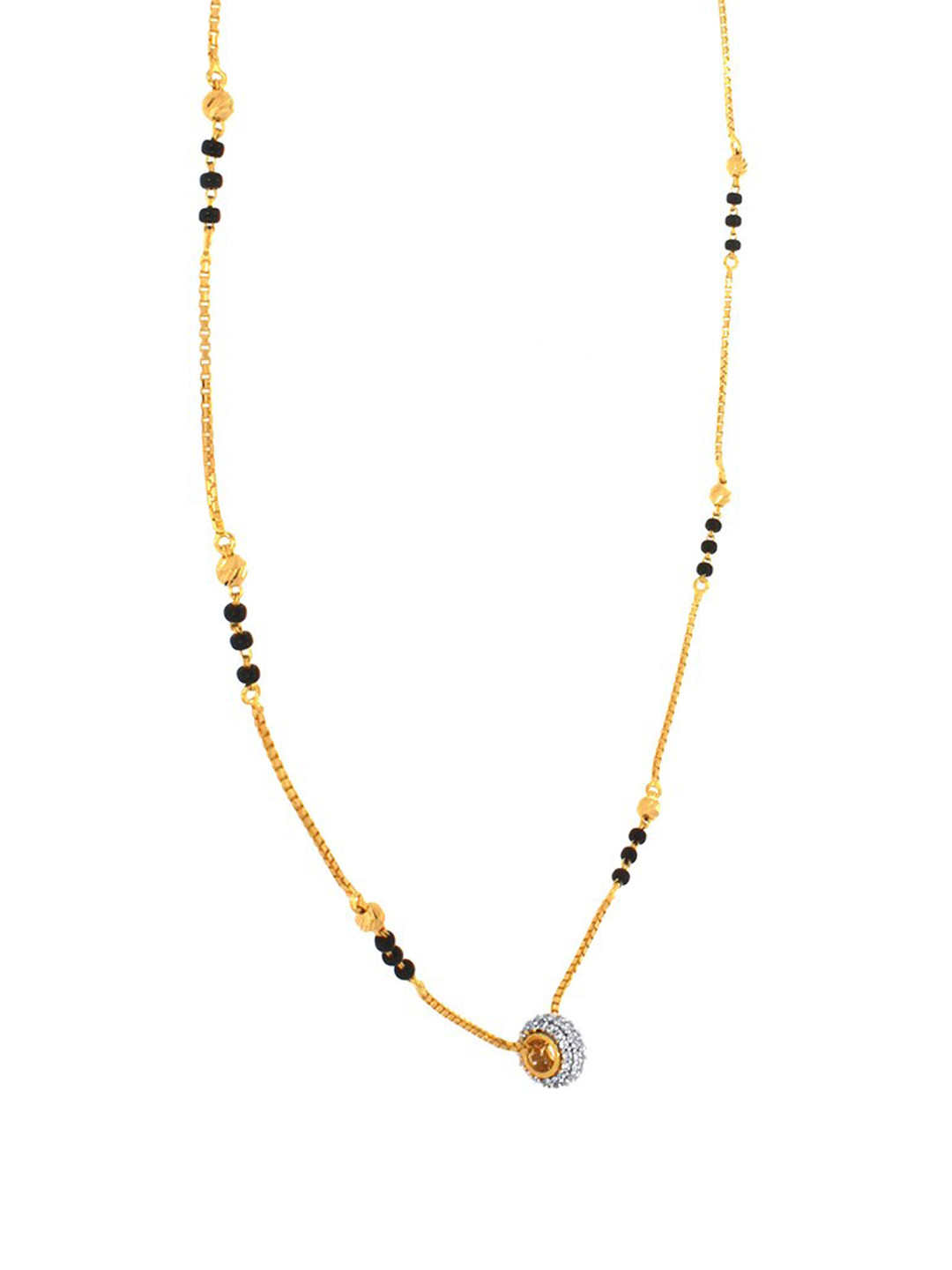 

SENCO 22KT Gold Studded & Beaded Mangalsutra Pendant-4.9gm, Yellow