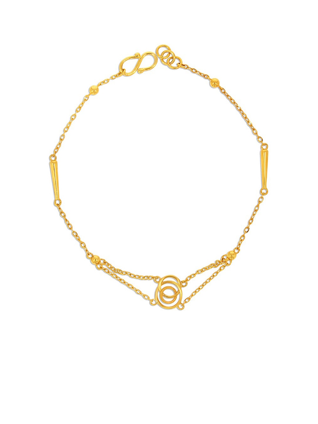 

SENCO 18KT Gold Alluring Ringlet Charmslet Bracelet-3.51gm, Yellow