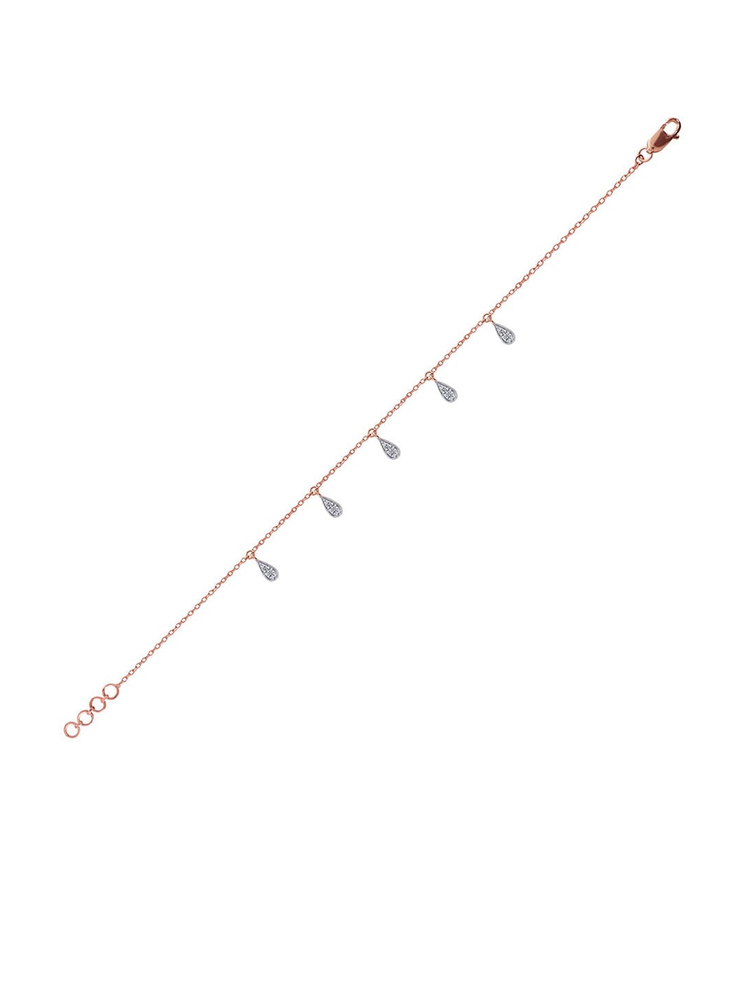 

SENCO 14KT Rose Gold Diamond Bracelet-1.7gm