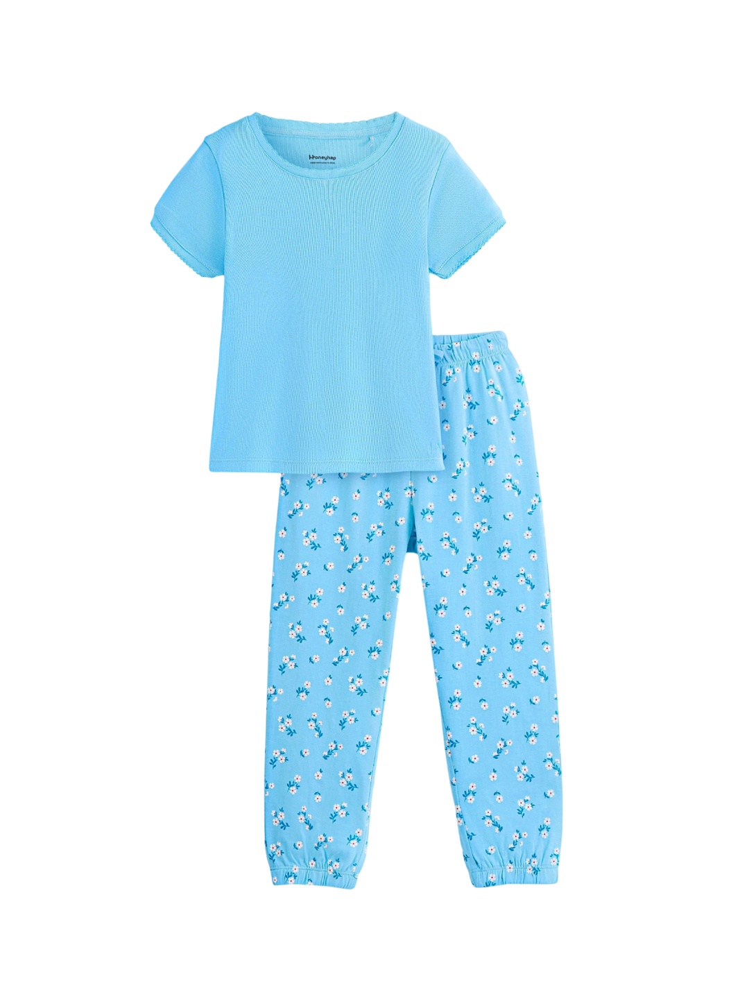 

Honeyhap Girls Pure Cotton Night suit, Blue