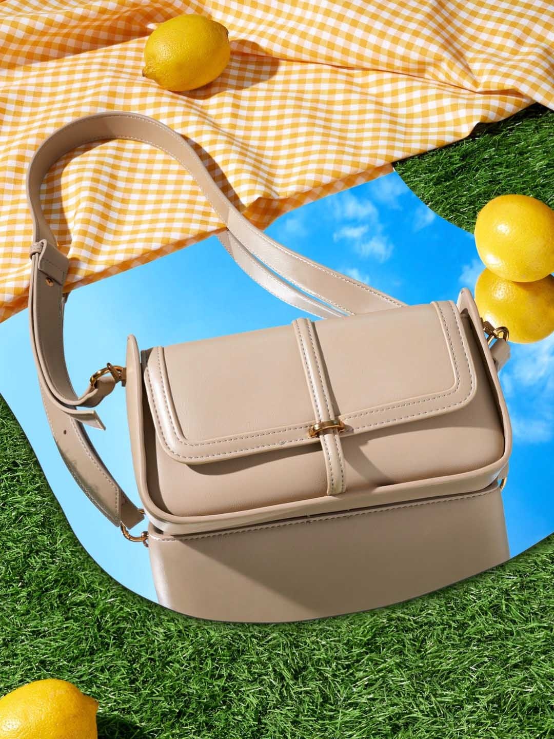 

Inc 5 Structured Sling Bag, Beige