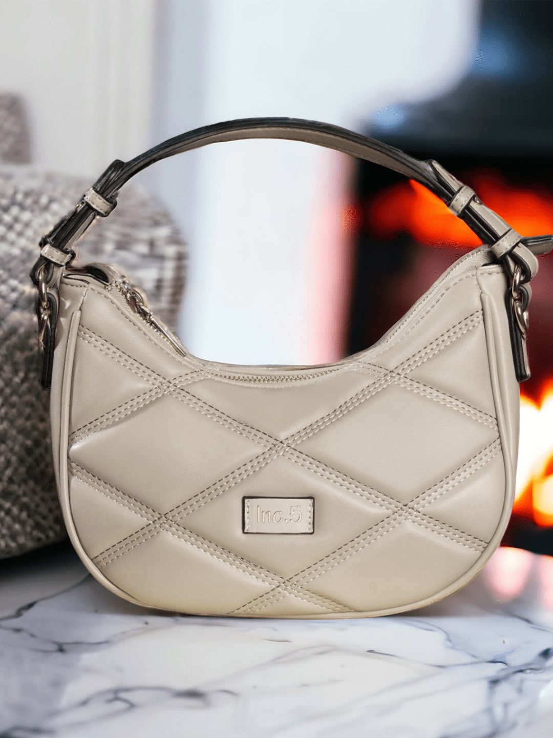 

Inc 5 Textured Handheld Bag, Grey