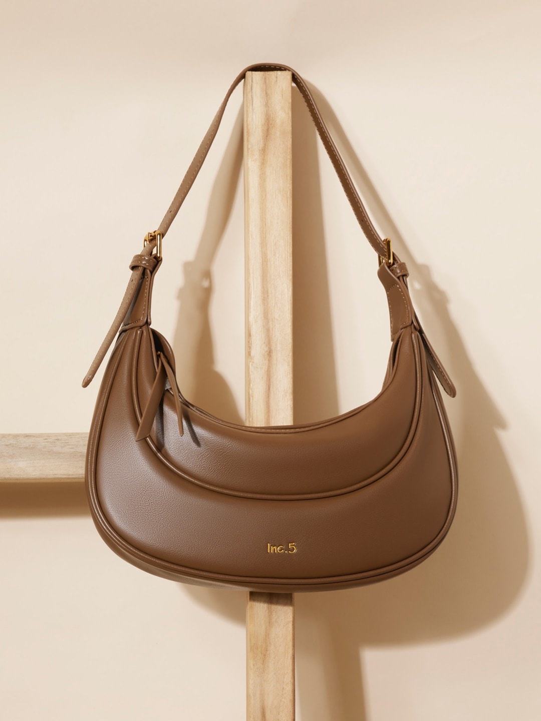 

Inc 5 Half Moon Hobo Bag, Brown