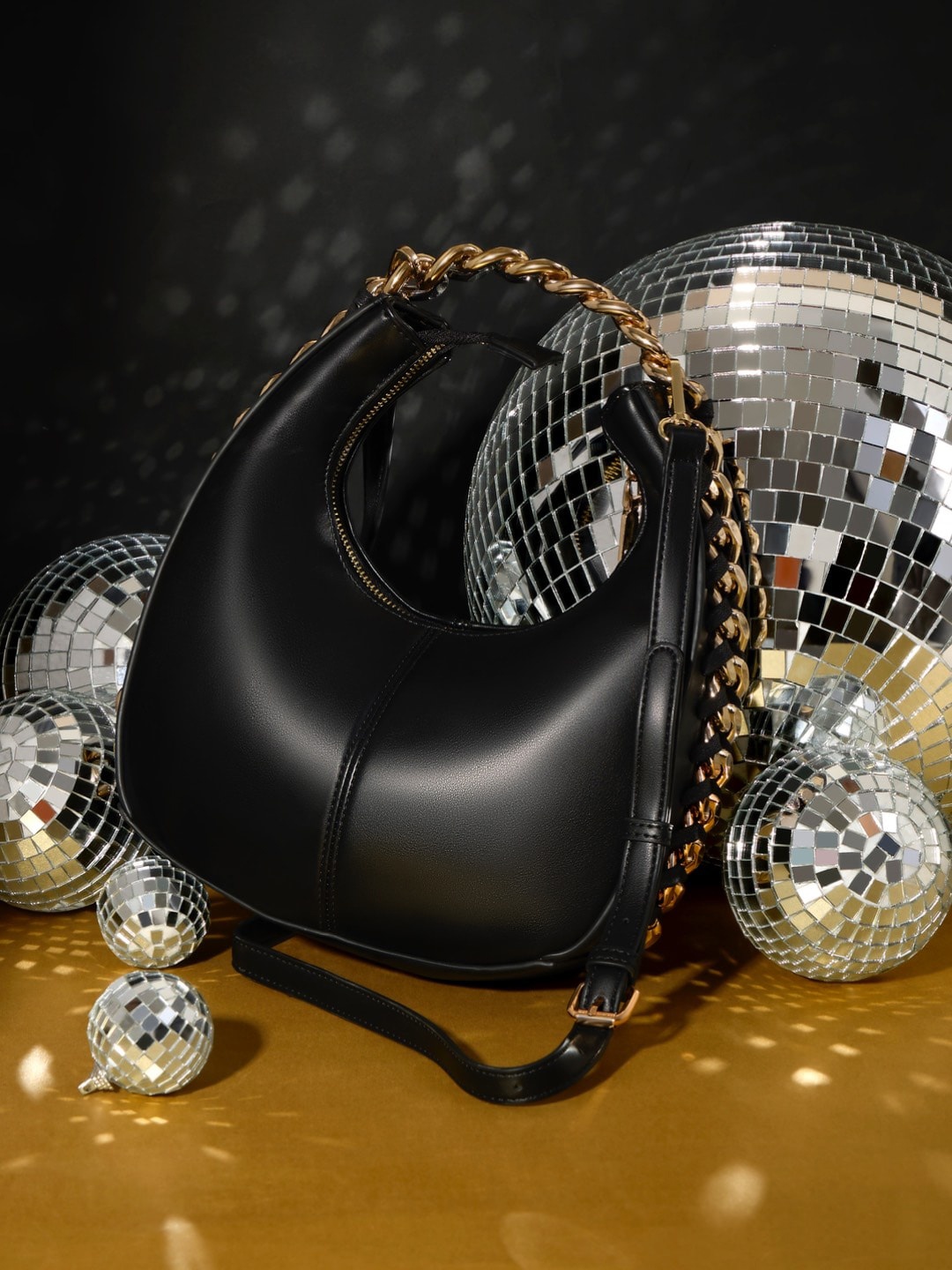 

Inc 5 Half Moon Hobo Bag, Black