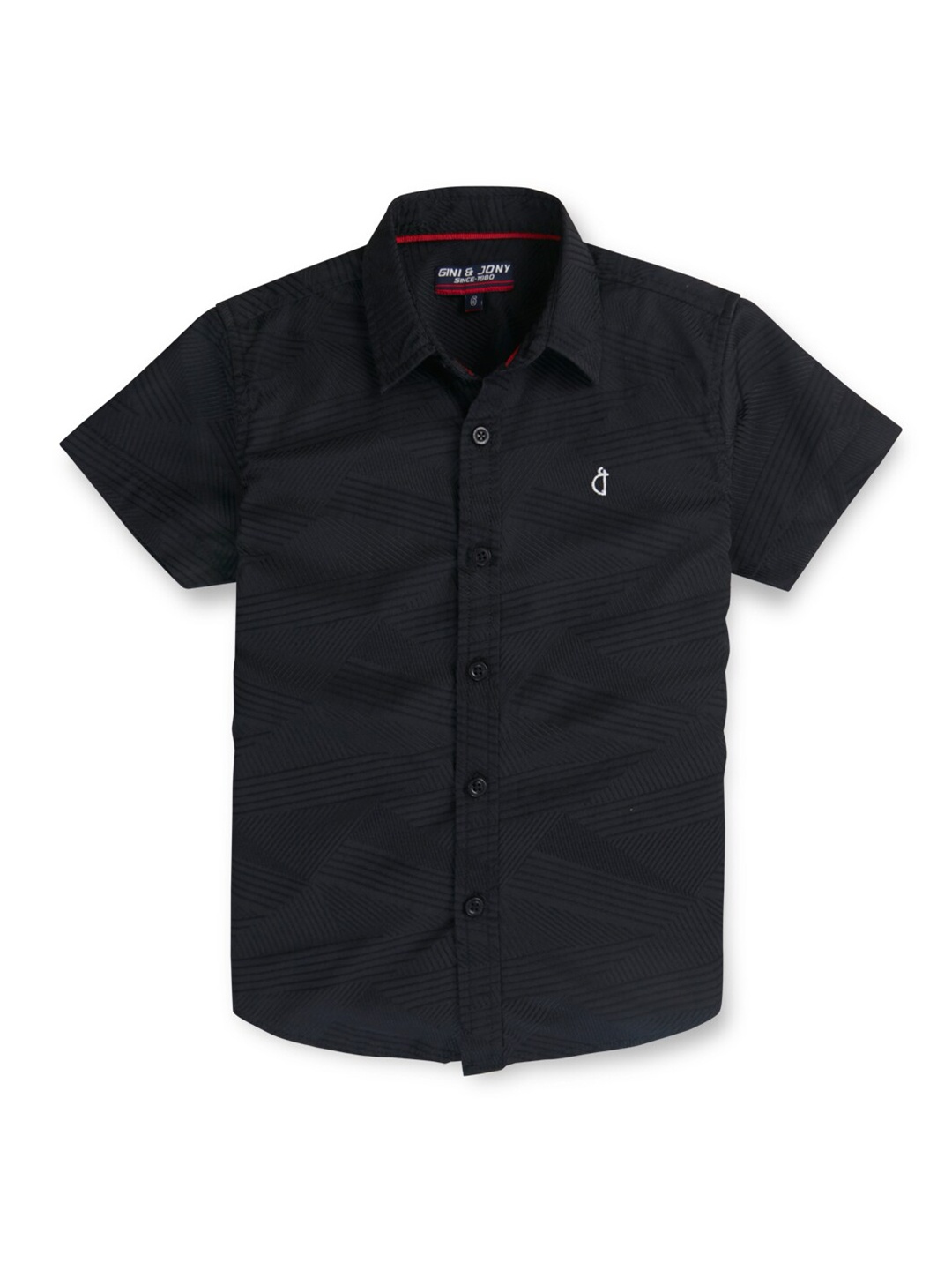 

Gini and Jony Boys Textured Opaque Cotton Casual Shirt, Black