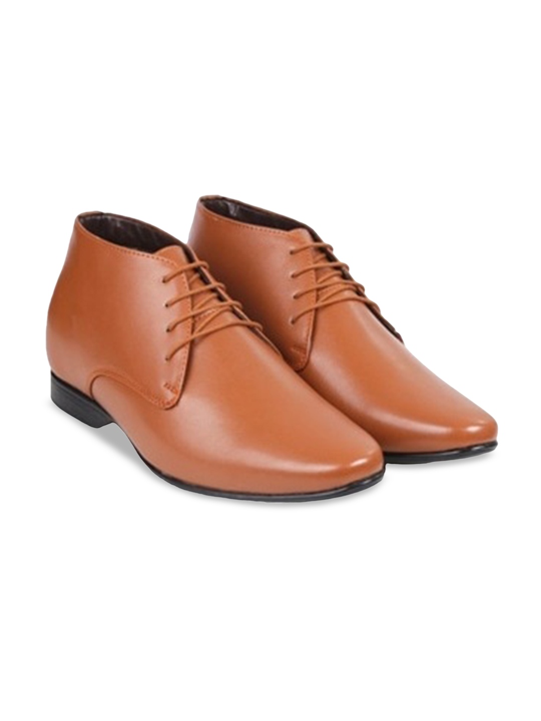

Bxxy Men Round Toe Hidden Elevator/Height Increasing Boots, Tan