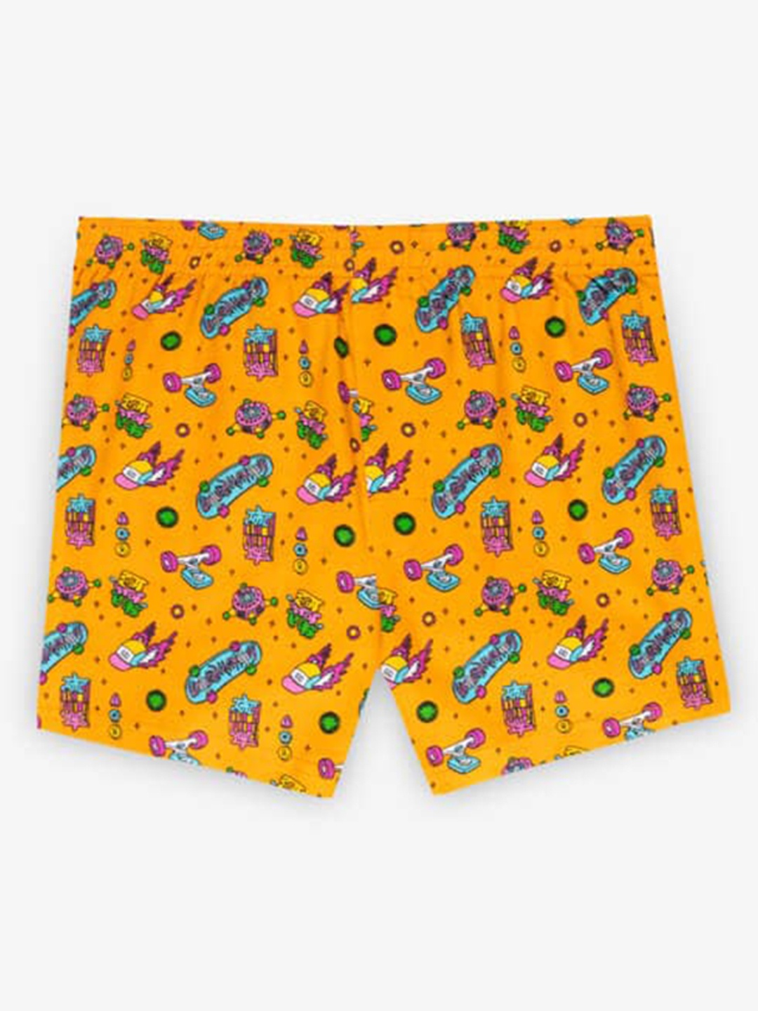 

Urban Monkey Unisex Conversational Printed Cotton Loose Fit Shorts, Orange