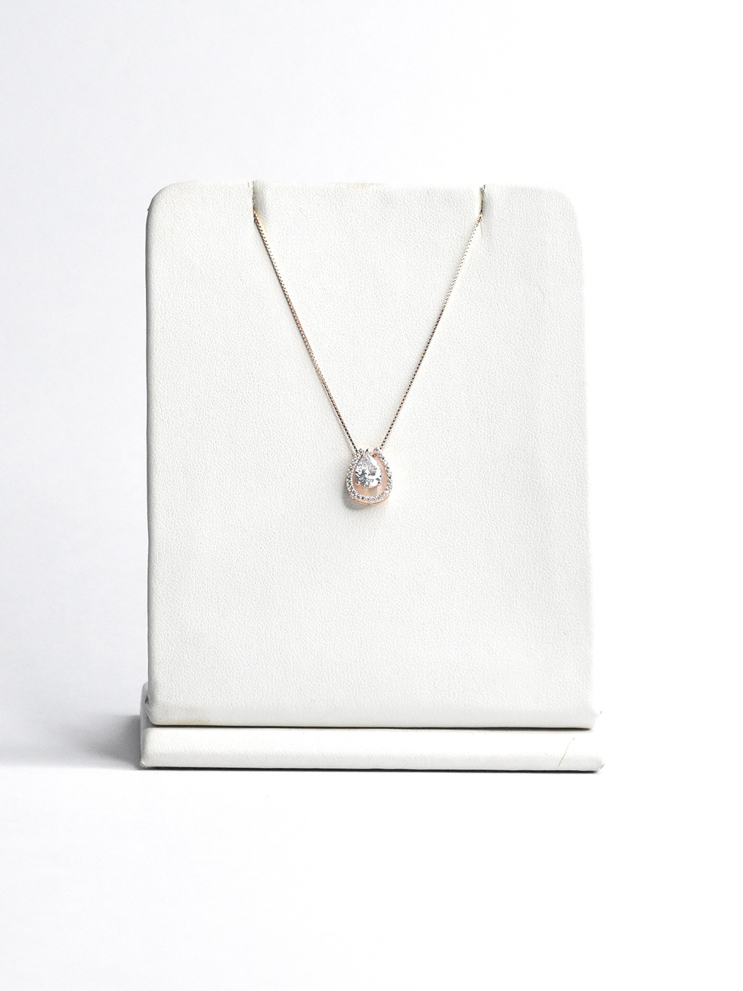 

FORHER 925 Sterling Silver Rose Gold-Plated Cubic Zirconia Minimal Chain
