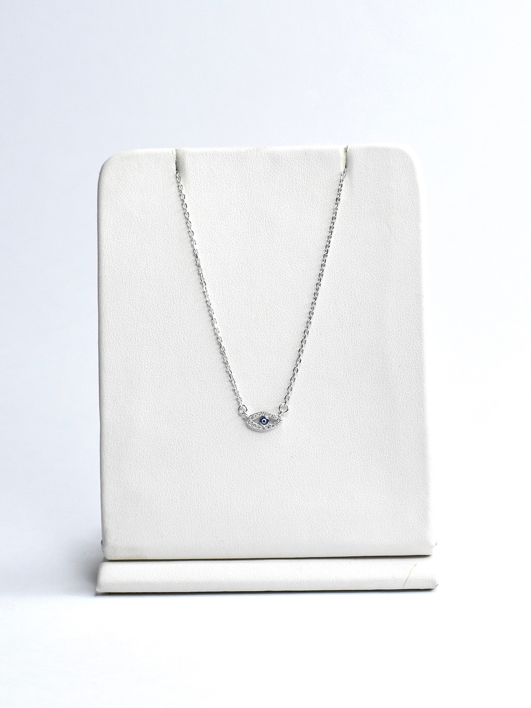 

FORHER 925 Sterling Silver-Plated Cubic Zirconia Evil Eye Minimal Chain