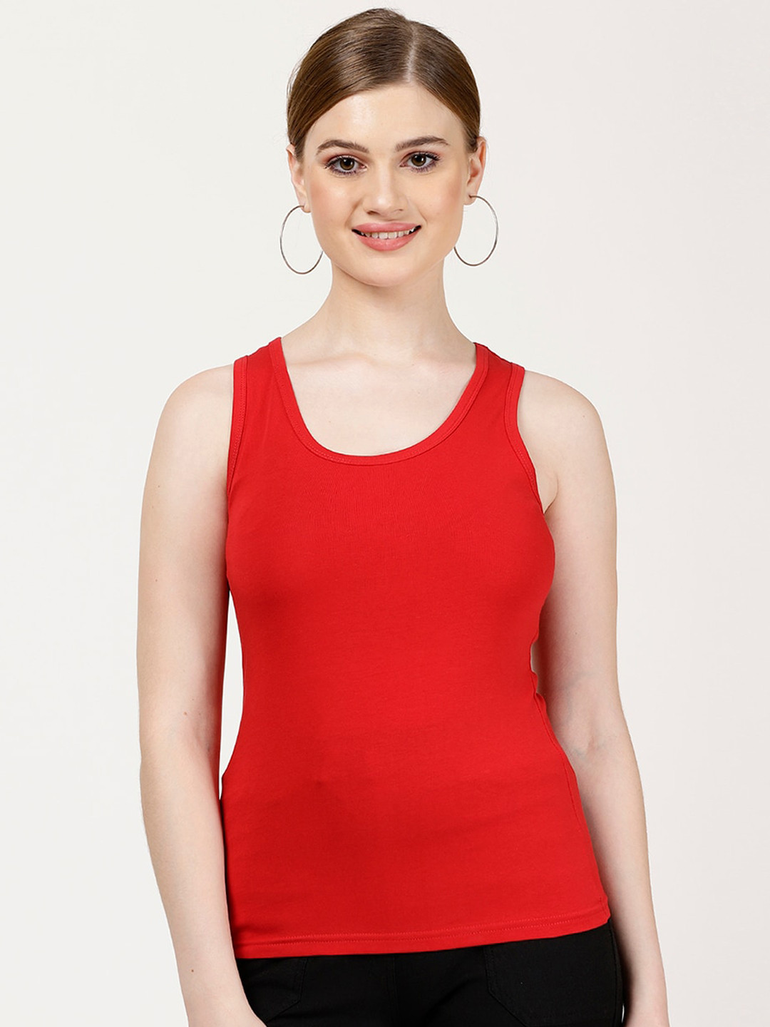 

FFU Sleeveless Non-Padded Comfy Camisole, Red