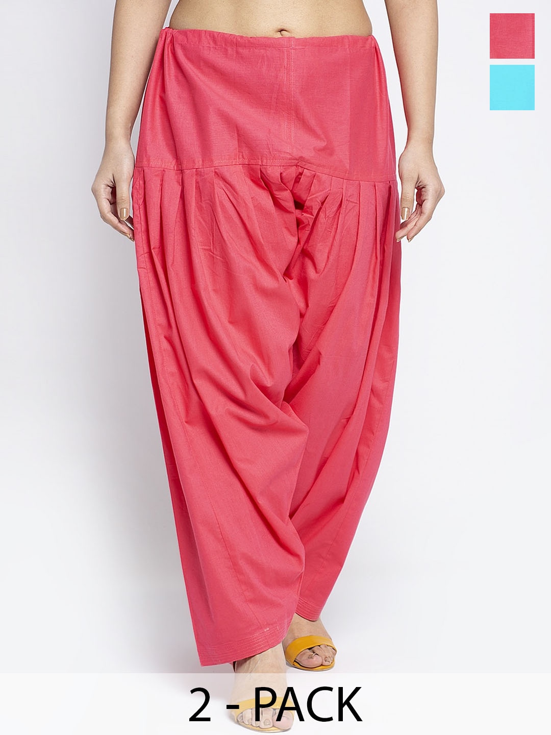 

GRACIT Pack of 2 Cotton Loose Fit Salwar, Peach