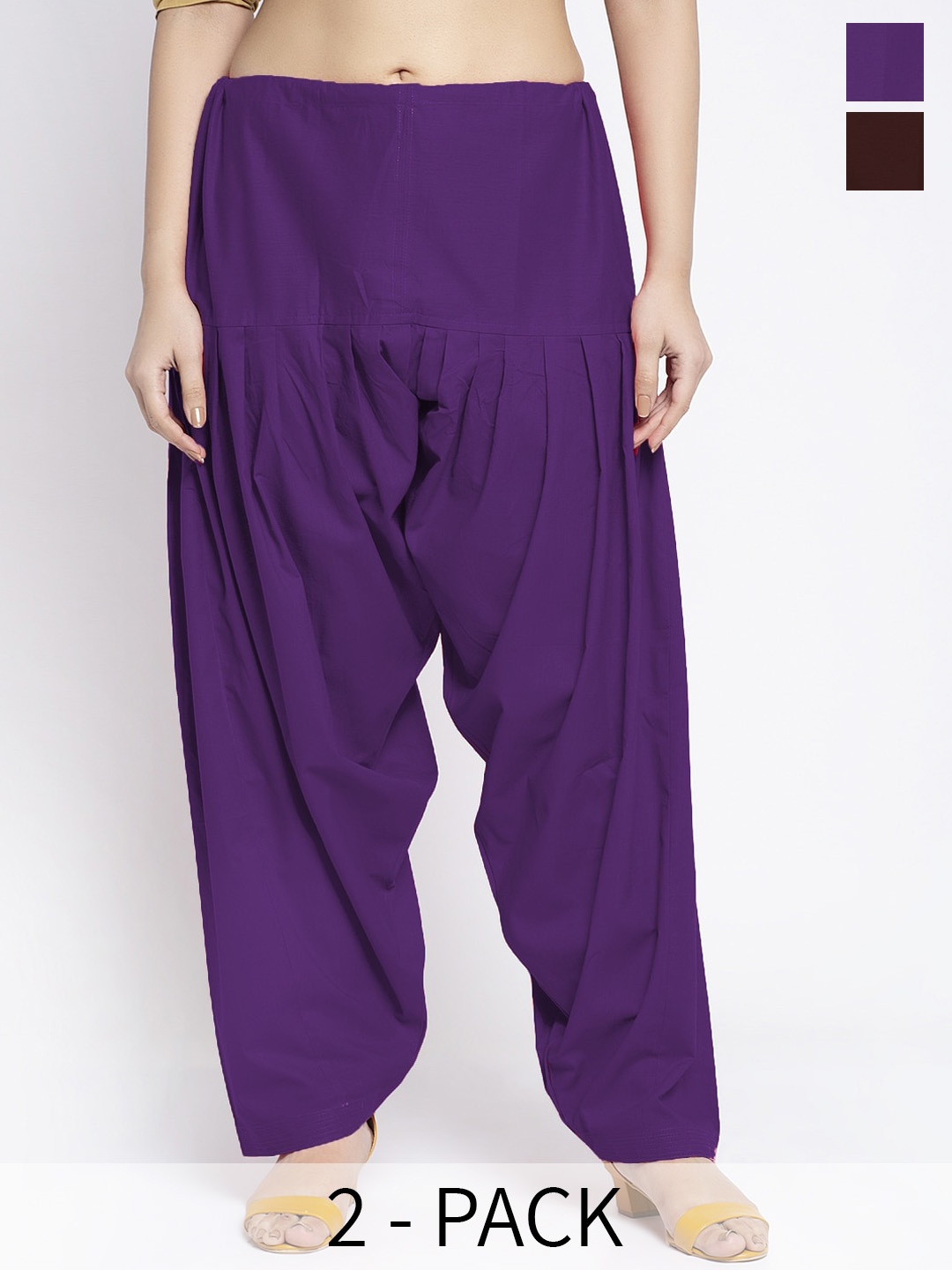 

GRACIT Women Pack Of 2 Solid Cotton Salwar, Purple