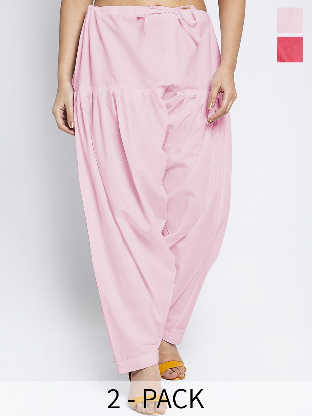 

GRACIT Pack of 2 Cotton Loose Fit Salwar, Pink