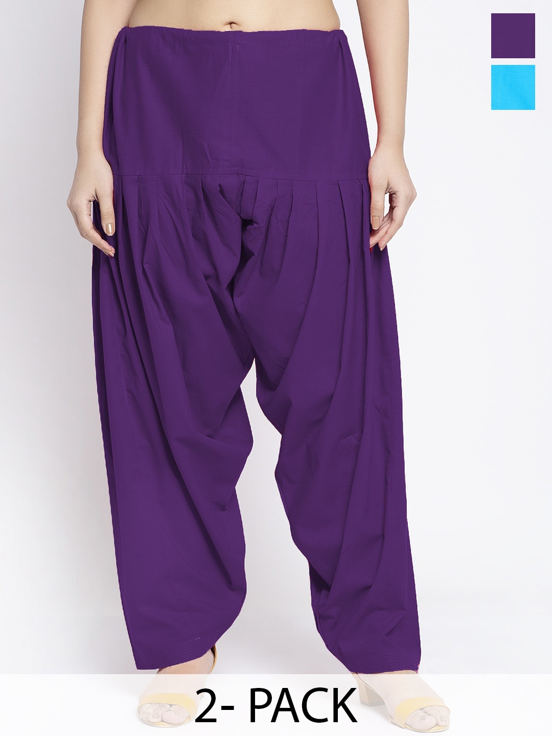 

GRACIT Women Pack of 2 Pure Cotton Salwars, Purple