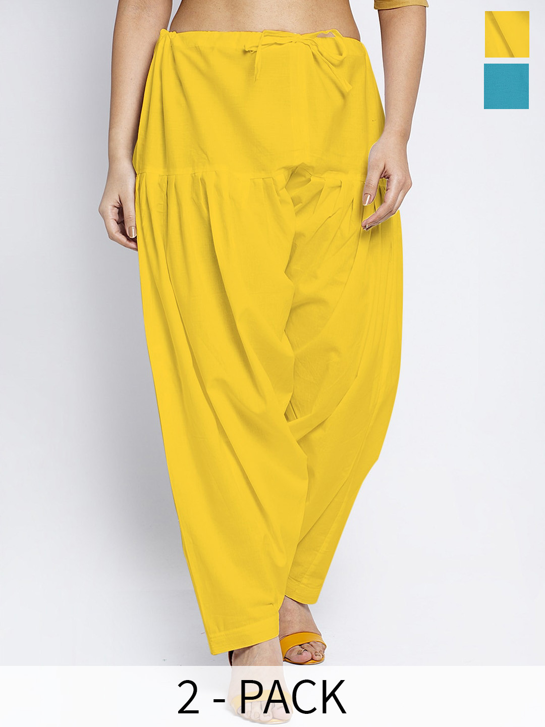 

GRACIT Pack Of 2 Cotton Salwar, Yellow