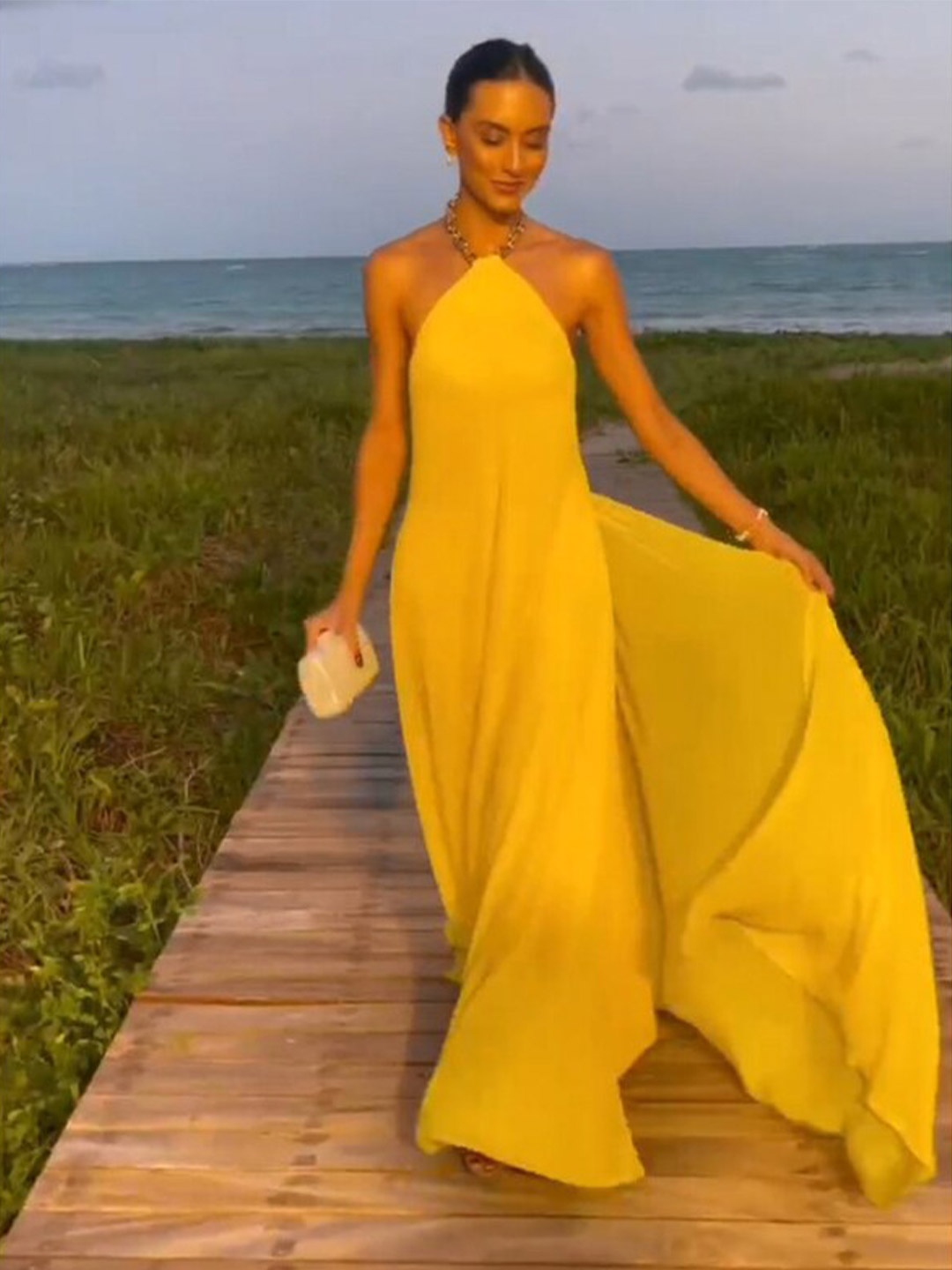 

StyleCast x Revolte Maxi Dress, Yellow