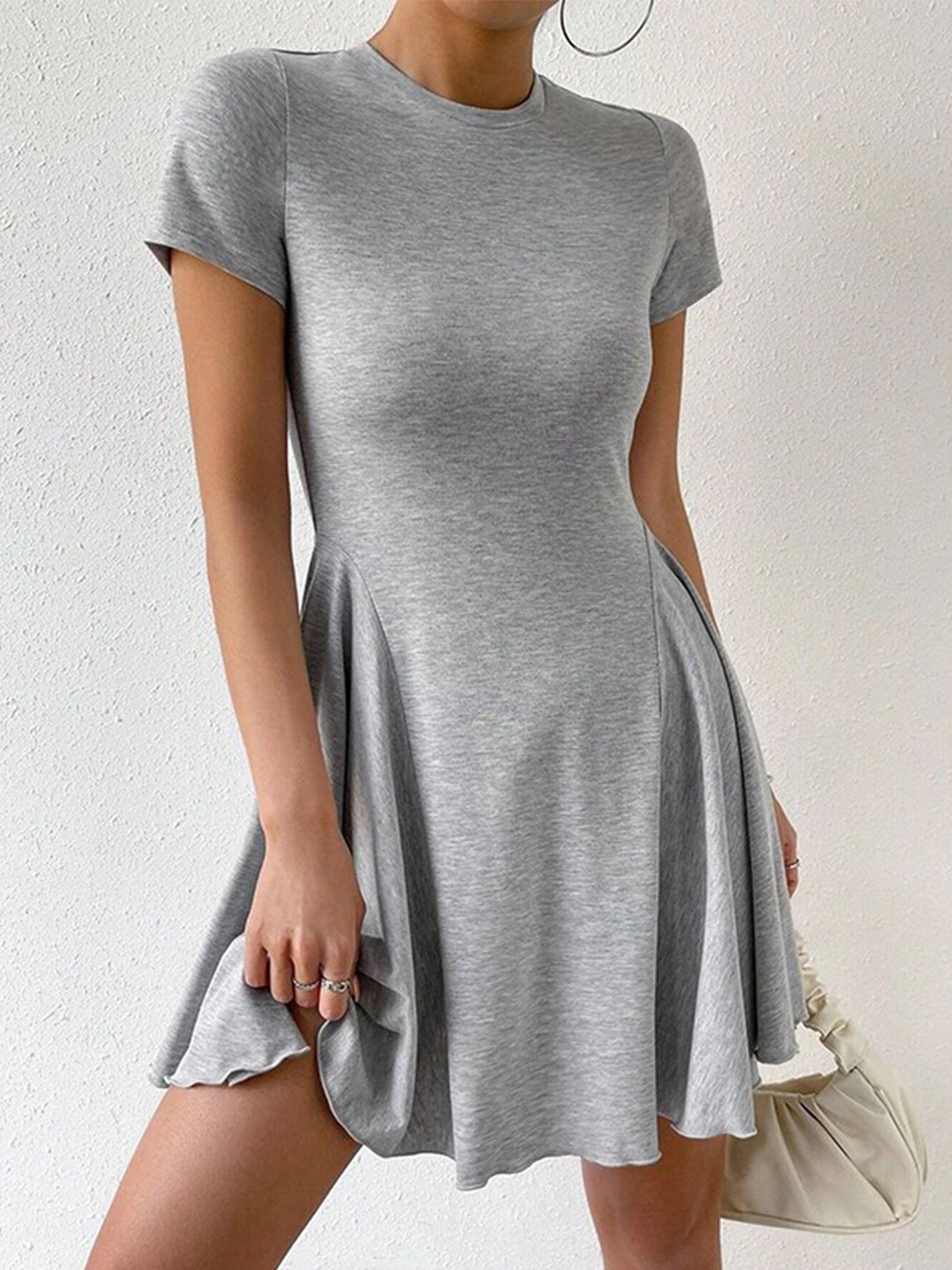 

StyleCast x Revolte Round Neck A-Line Dress, Grey