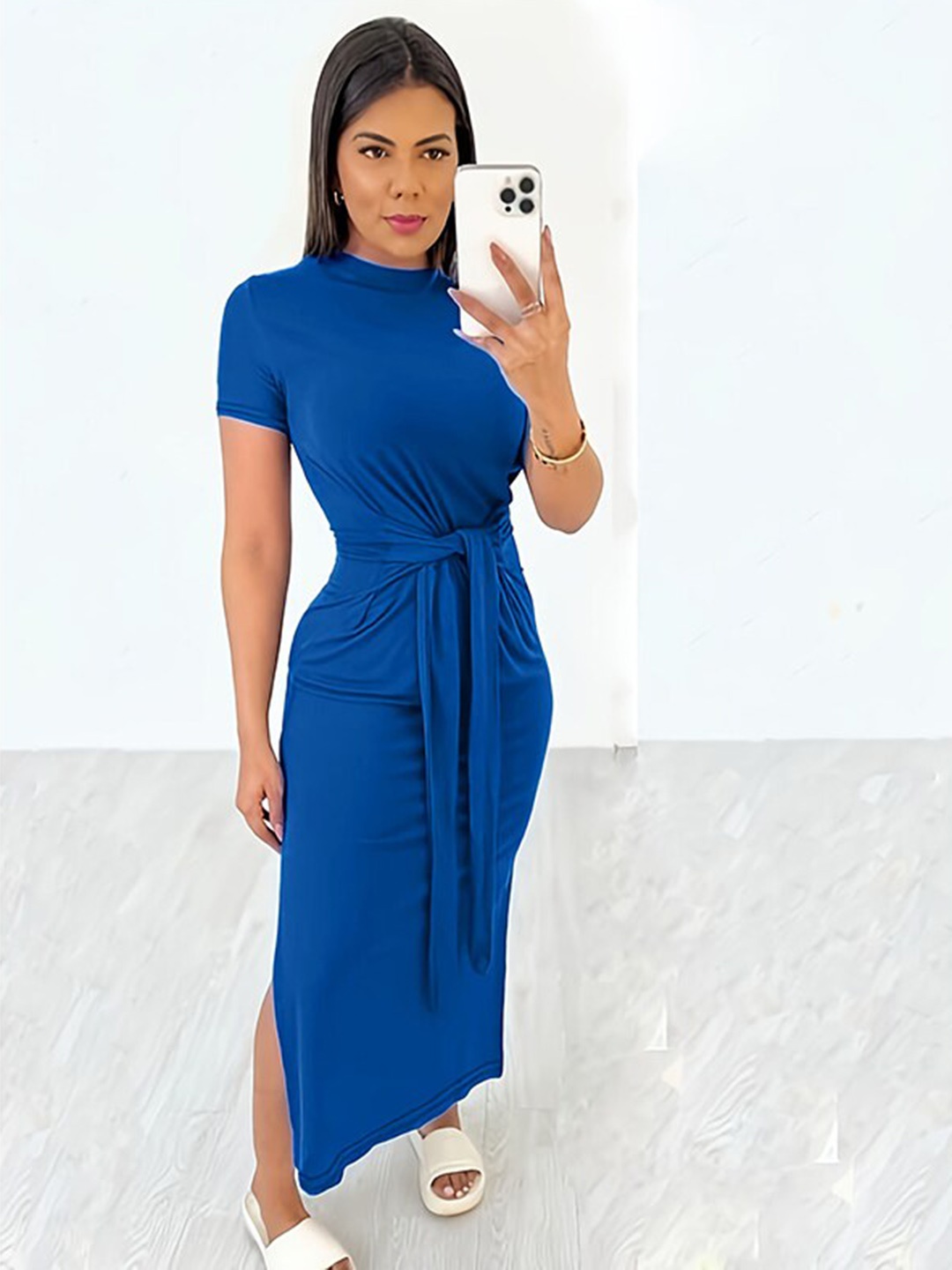 

StyleCast x Revolte Blue Bodycon Maxi Dress