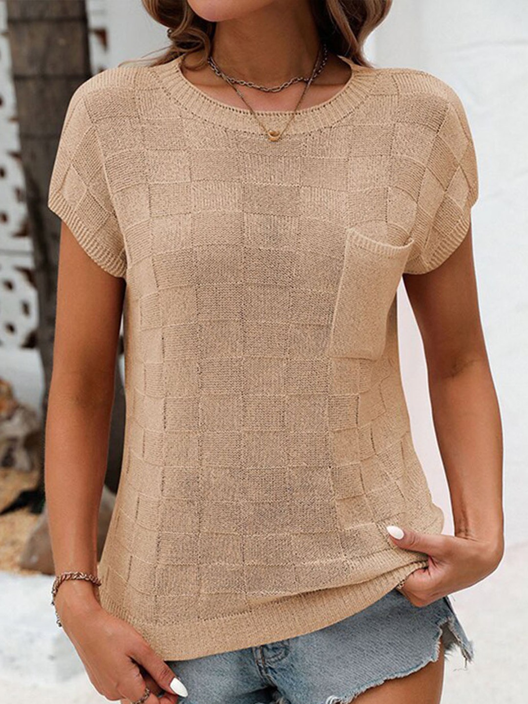 

StyleCast x Revolte Khaki Coloured Extended Sleeves Top