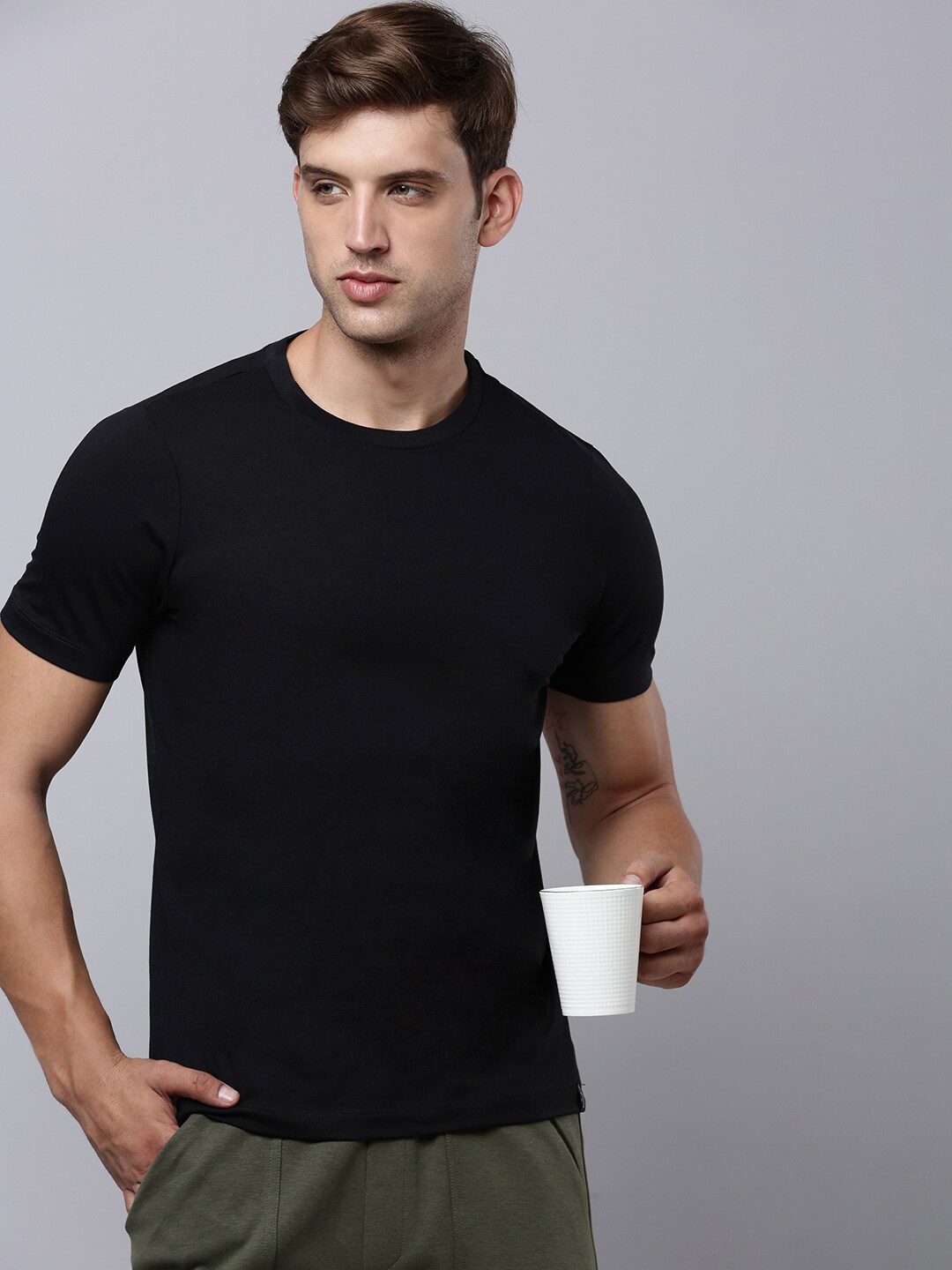 

SPORTO Round Neck Lightweight And Breathable Sports T-shirt, Black