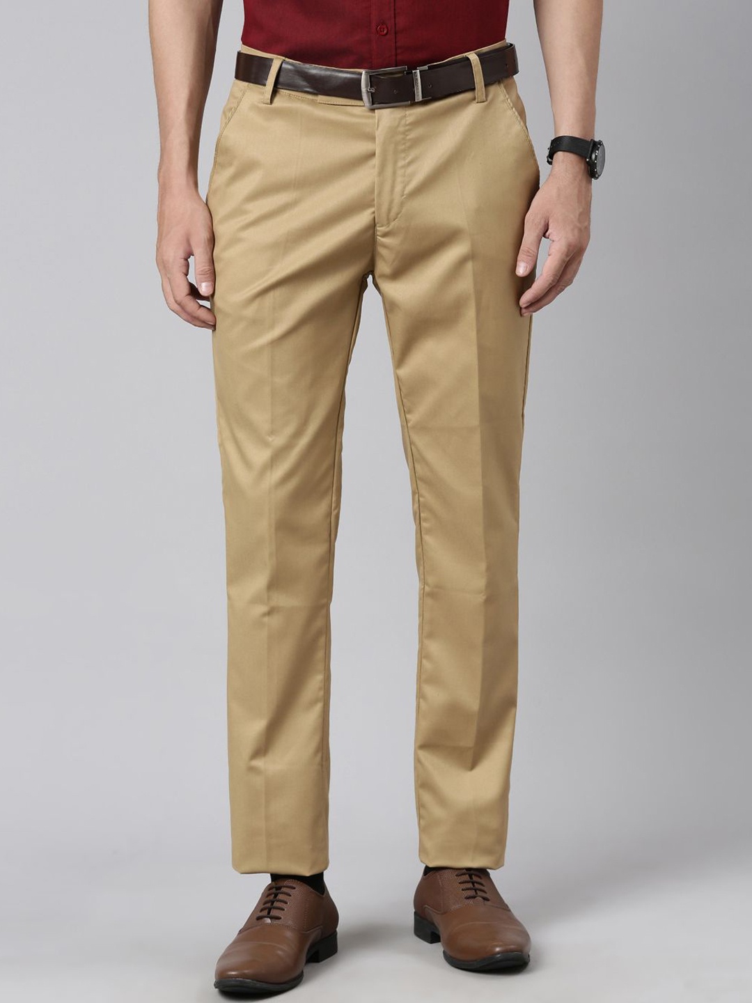

THE SOUL PATROL Men Smart Slim Fit Trouser, Khaki