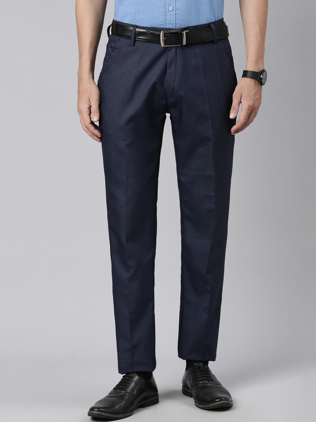 

THE SOUL PATROL Men Smart Slim Fit Trouser, Navy blue