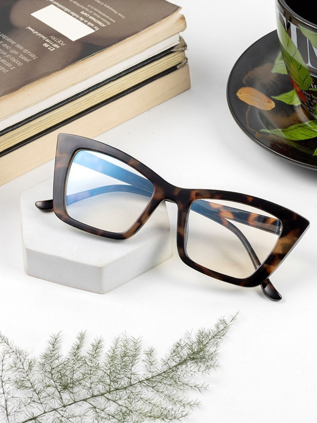 

The Tinted Story Women Abstract Full Rim Cateye Frames TTS22 LS-, Brown