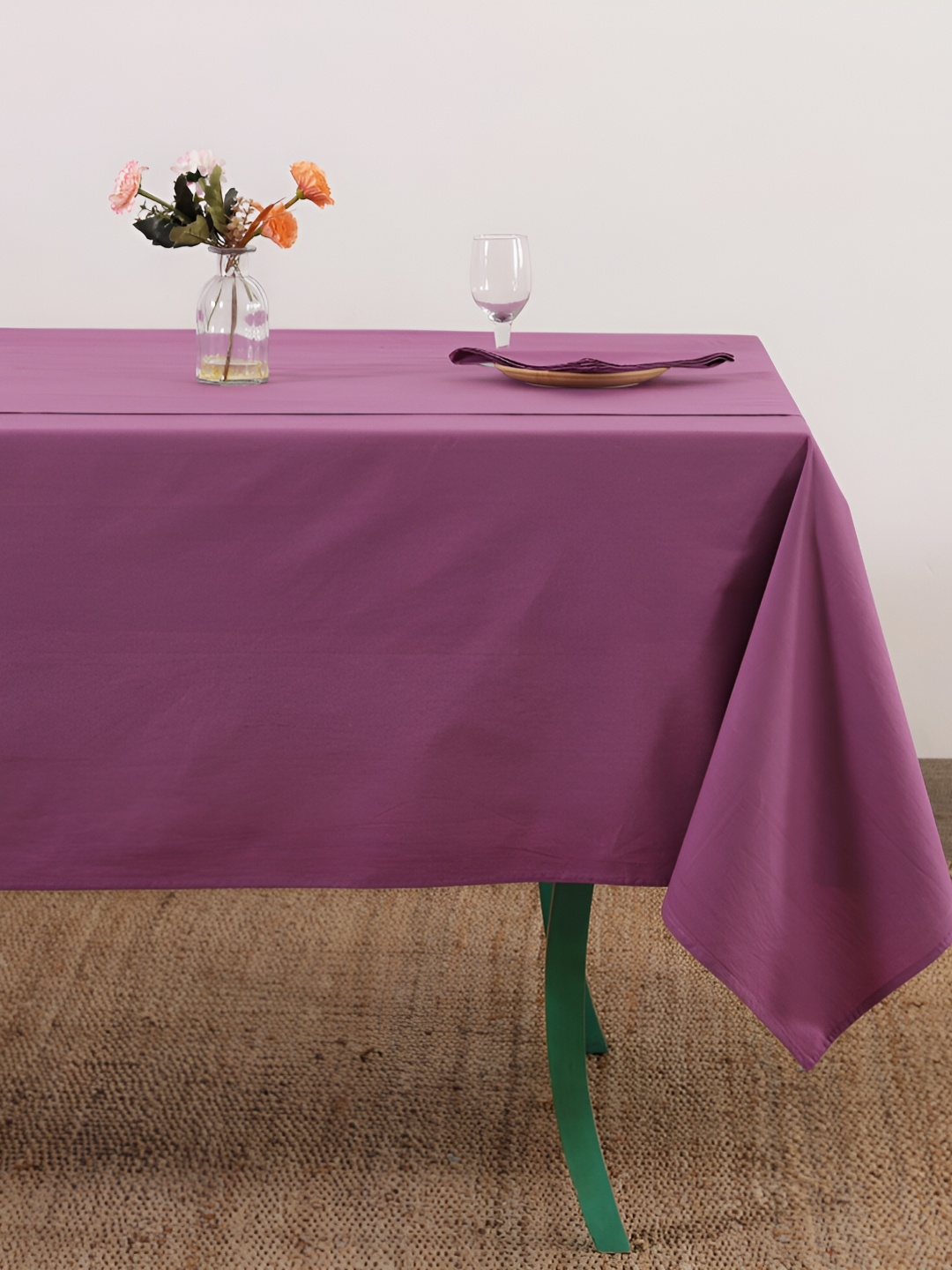 

HANDICRAFT PALACE Purple 9 Pieces Cotton Table Linen Set