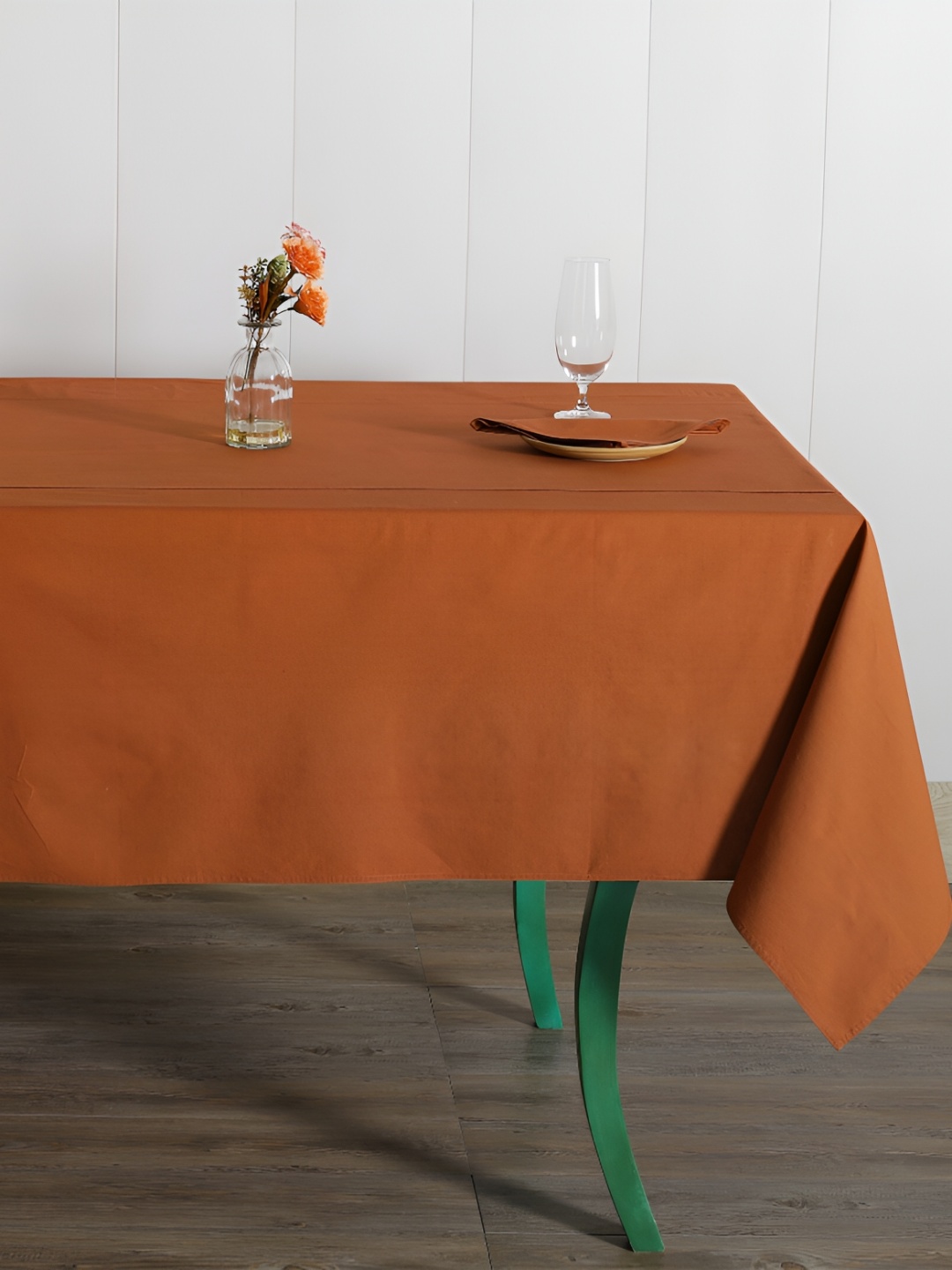 

HANDICRAFT PALACE Brown Cotton 8-Seater Table Cover