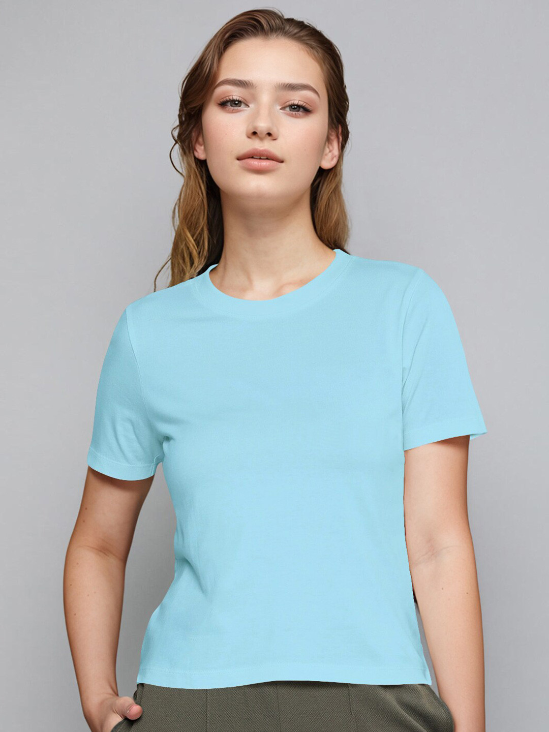 

Huetrap Slim Fit Pure Cotton T-shirt, Turquoise blue