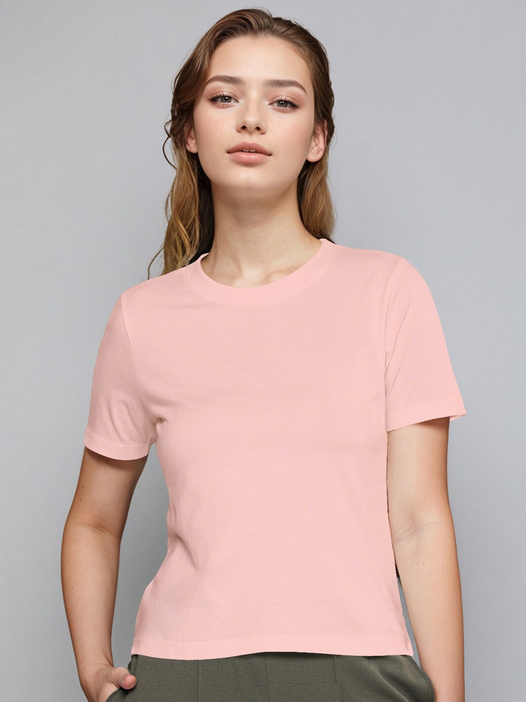 

Huetrap Slim Fit Pure Cotton T-shirt, Coral