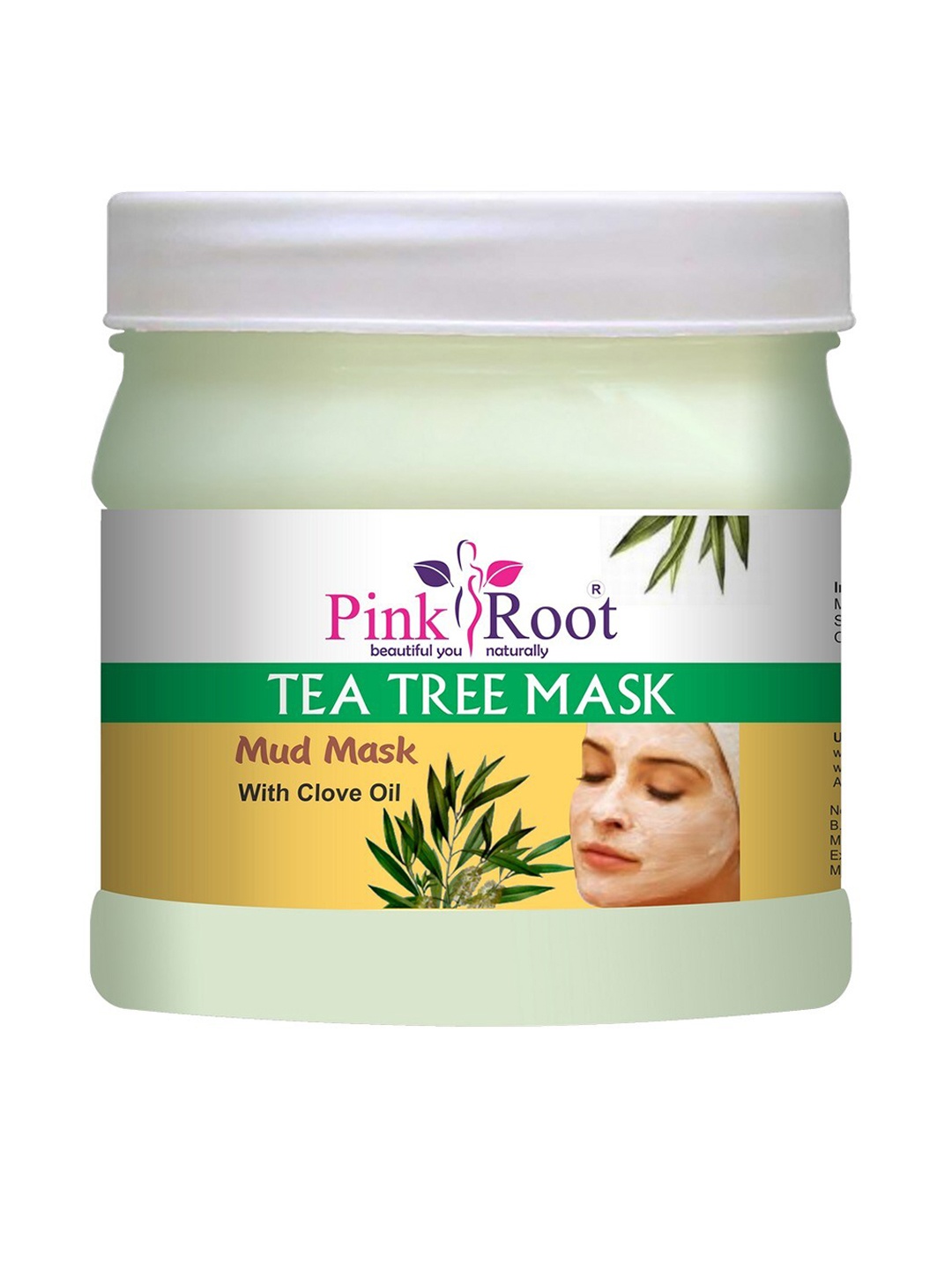 

Pink Root Pink Root Tea Tree Skin Clearing Mud Mask with Clove Oil - 500gm, White