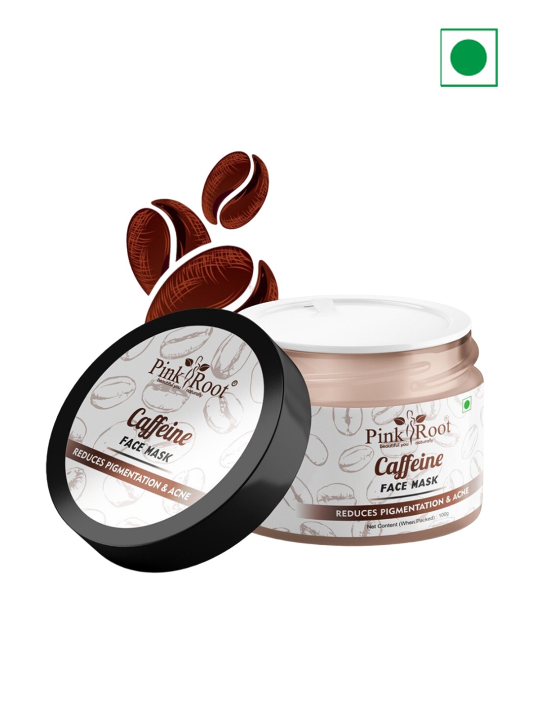 

Pink Root Caffeine Face Mask For Coffee Extract To Reduce Blemish - 100g, White