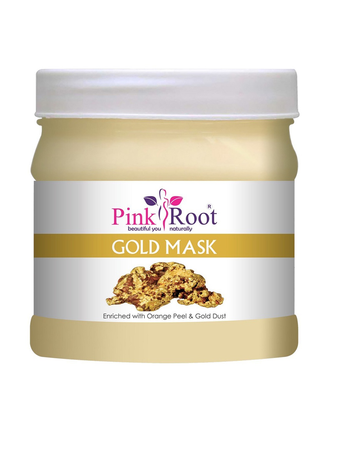 

Pink Root Gold Mask With Orange Peel & Gold Dust - 500 ml, White