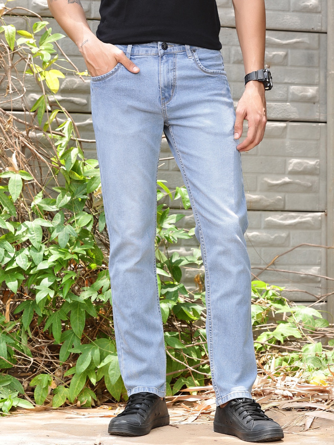 

Thomas Scott Men Smart Slim Fit Heavy Fade Stretchable Jeans, Blue