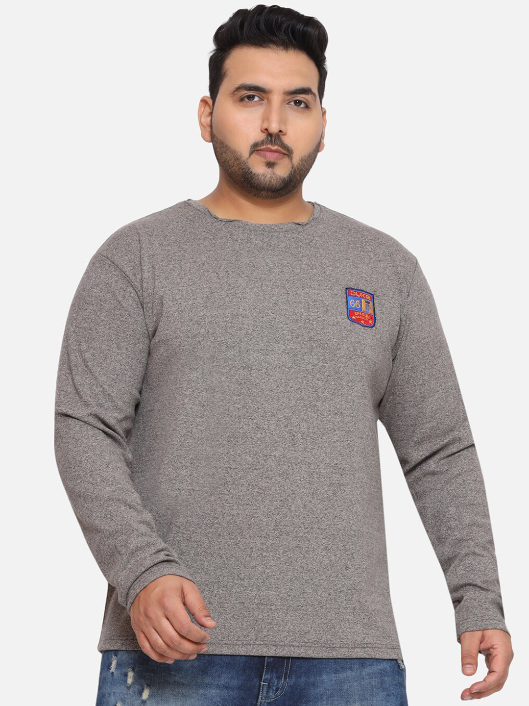 

Santonio Round Neck Pure Cotton T-shirt, Grey